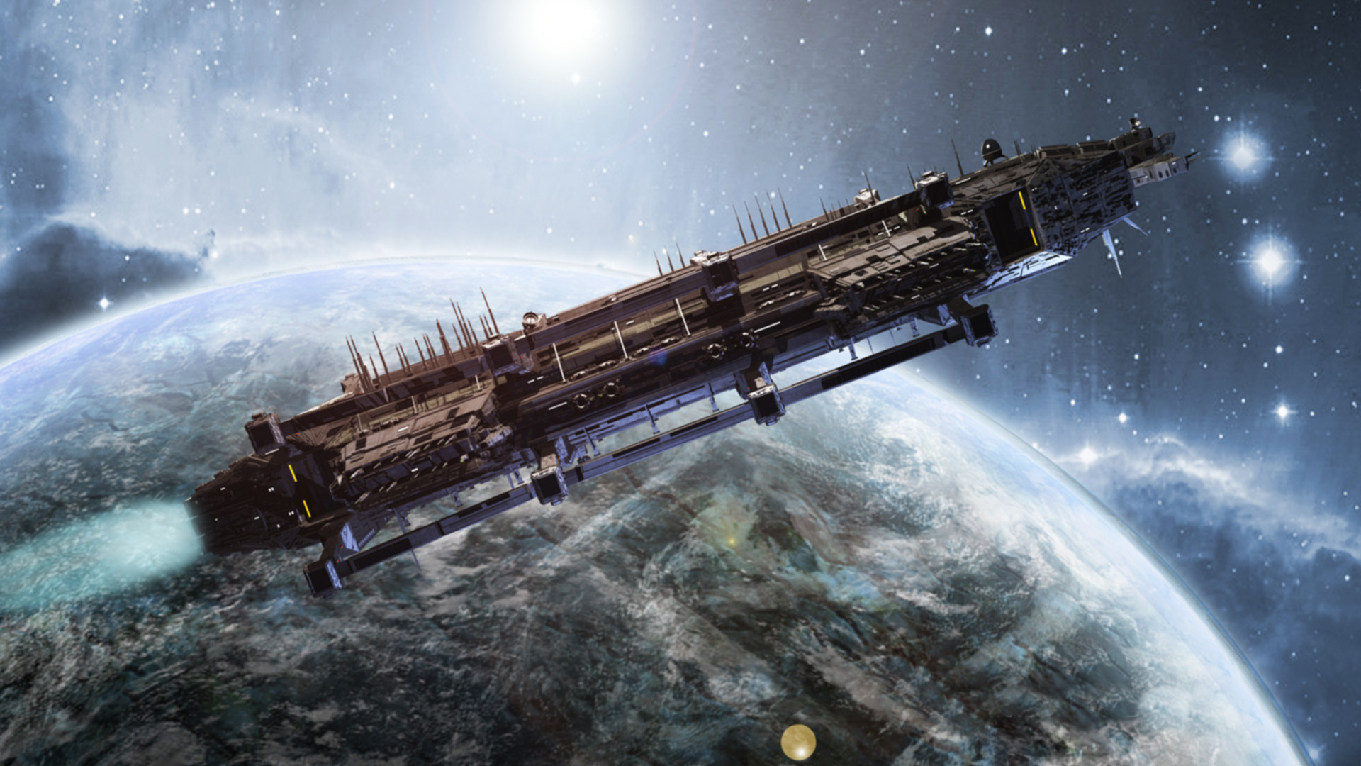sci fi space station concept art