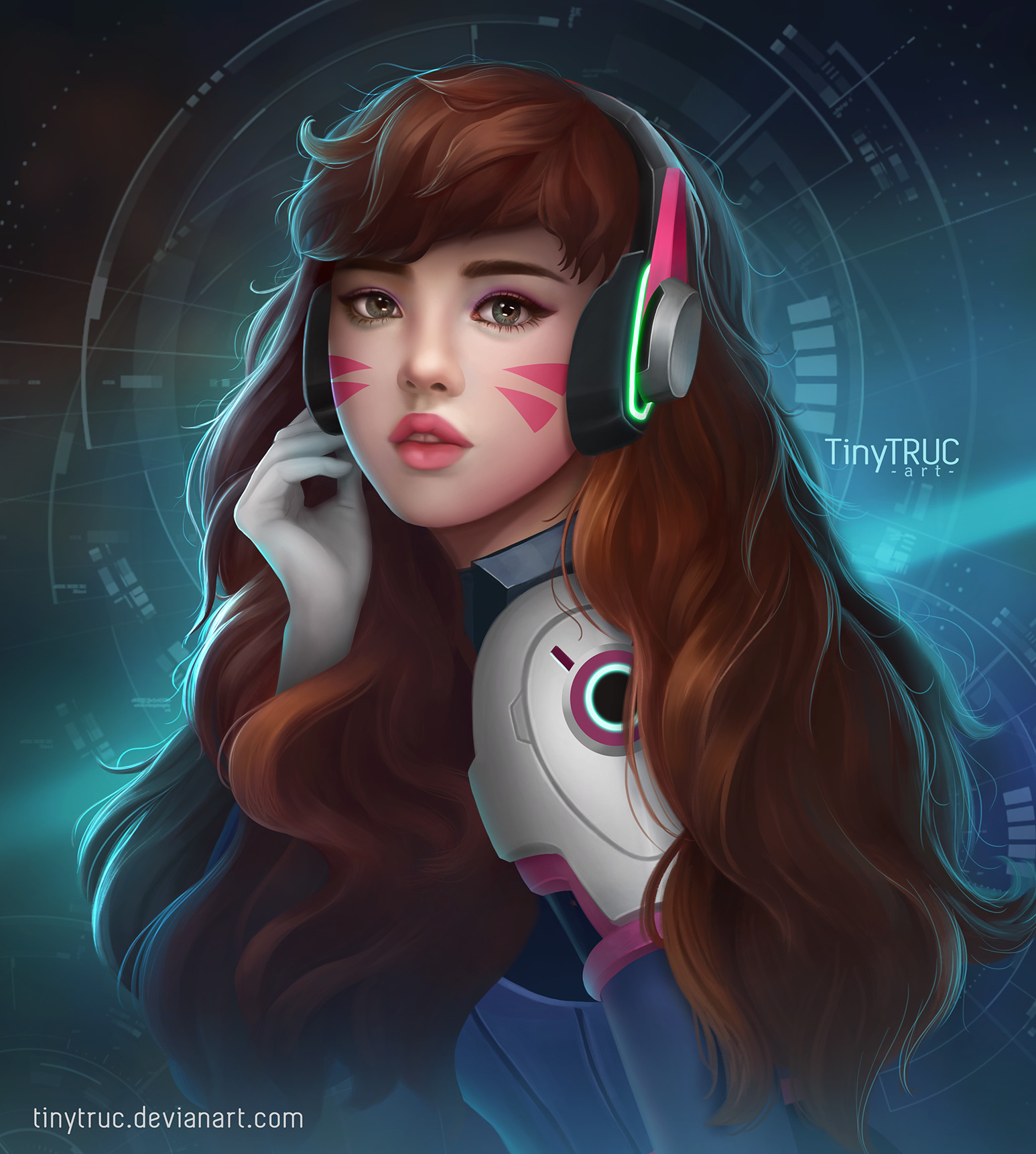 Artstation D Va Portrait Overwatch Heroes Of Storm Tiny
