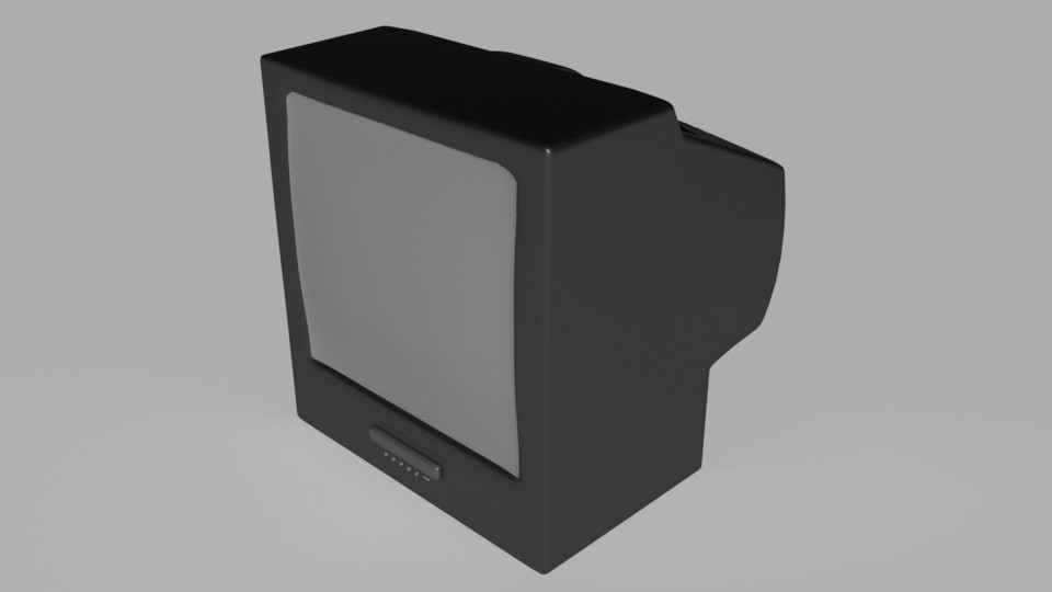 Overall view of the CRT TV.