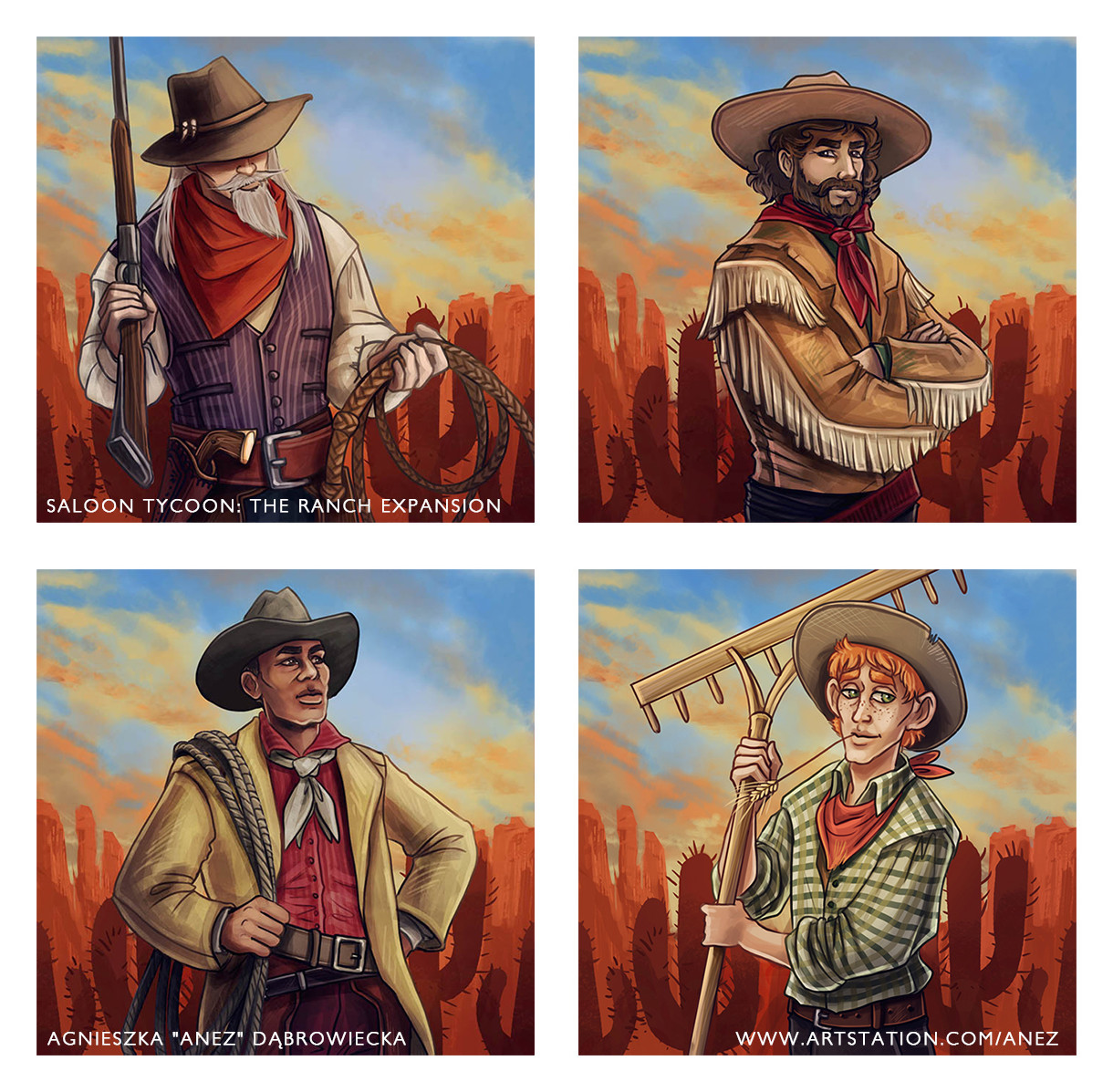 Character cards illustrations