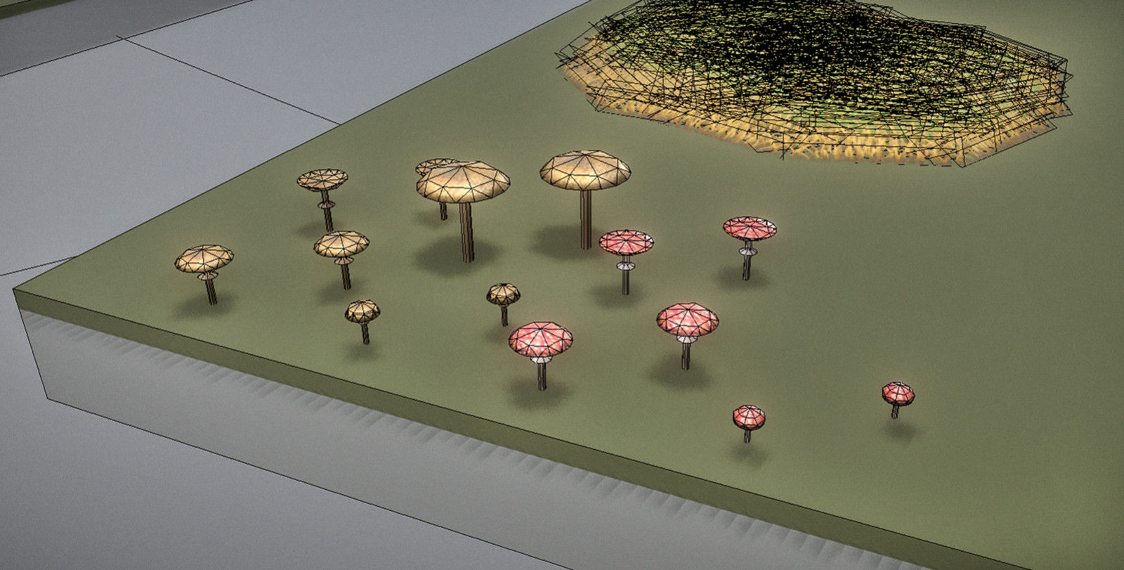 Mushrooms wireframe