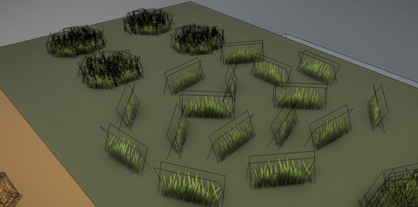 Small grass components wireframe 