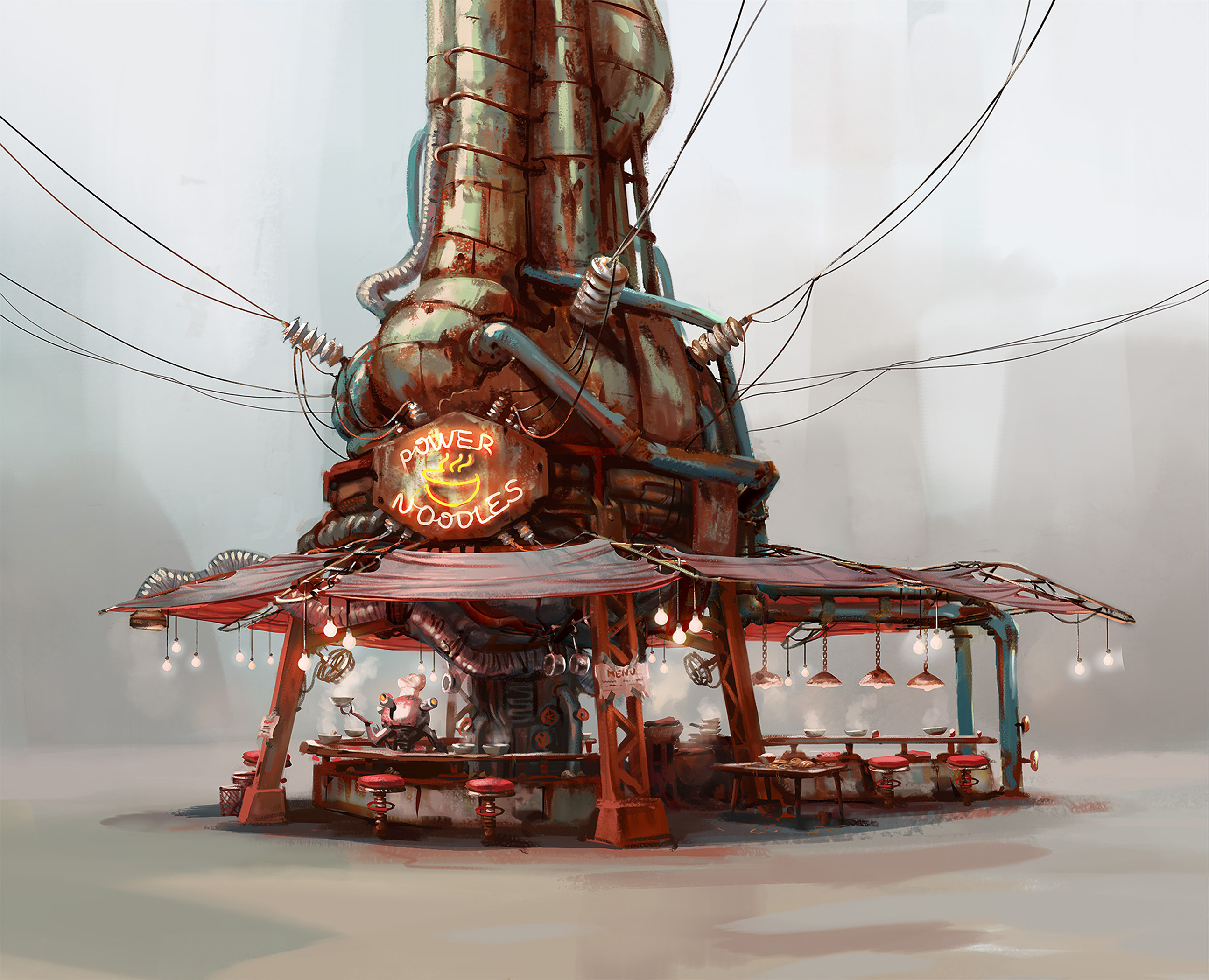 Concept for the Noodle house in Fallout 4 for Bethesda Game Studios.