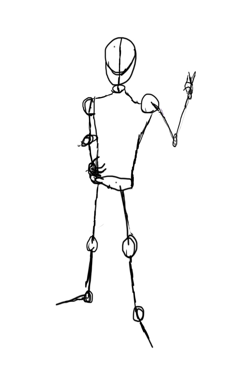 Male cartoon sketch (First Phase Outline)