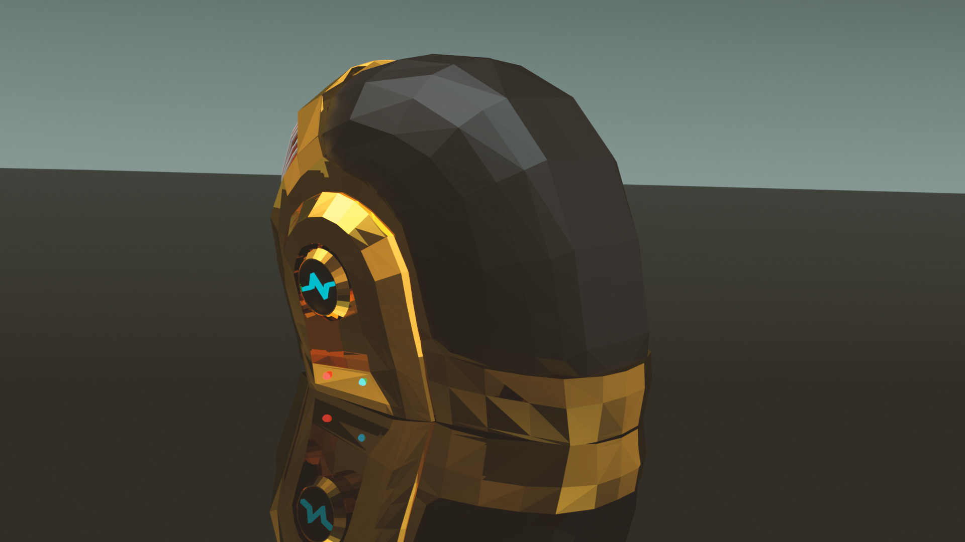 Artstation Low Poly Daft Punk Guy Manuel S Helmet Victor
