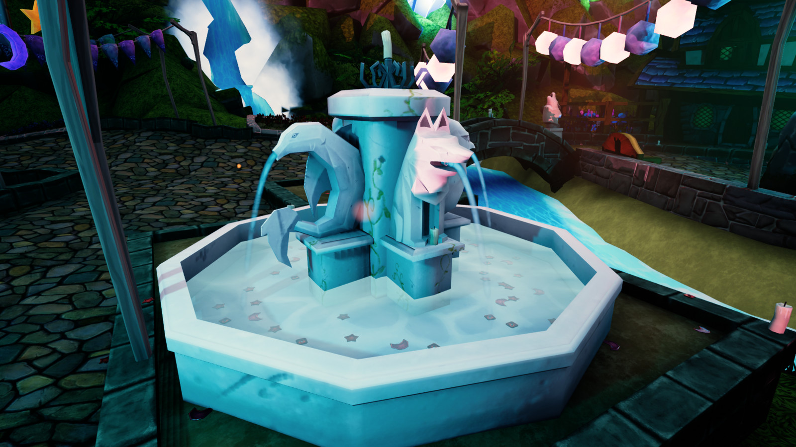 Closer look at the fountain 