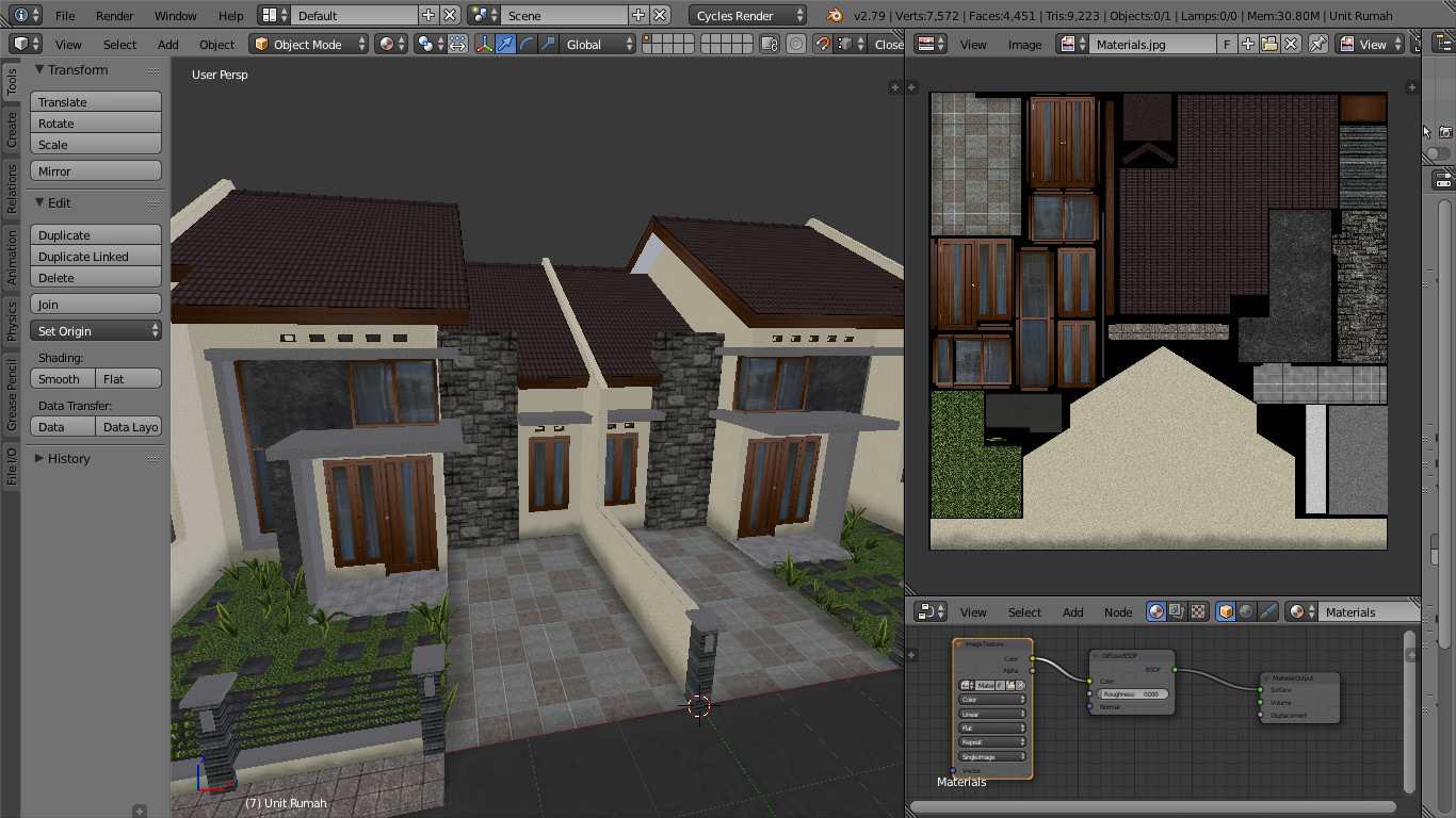 Koes Hariatmo Minimalis House Lowpoly Model With Material Atlas