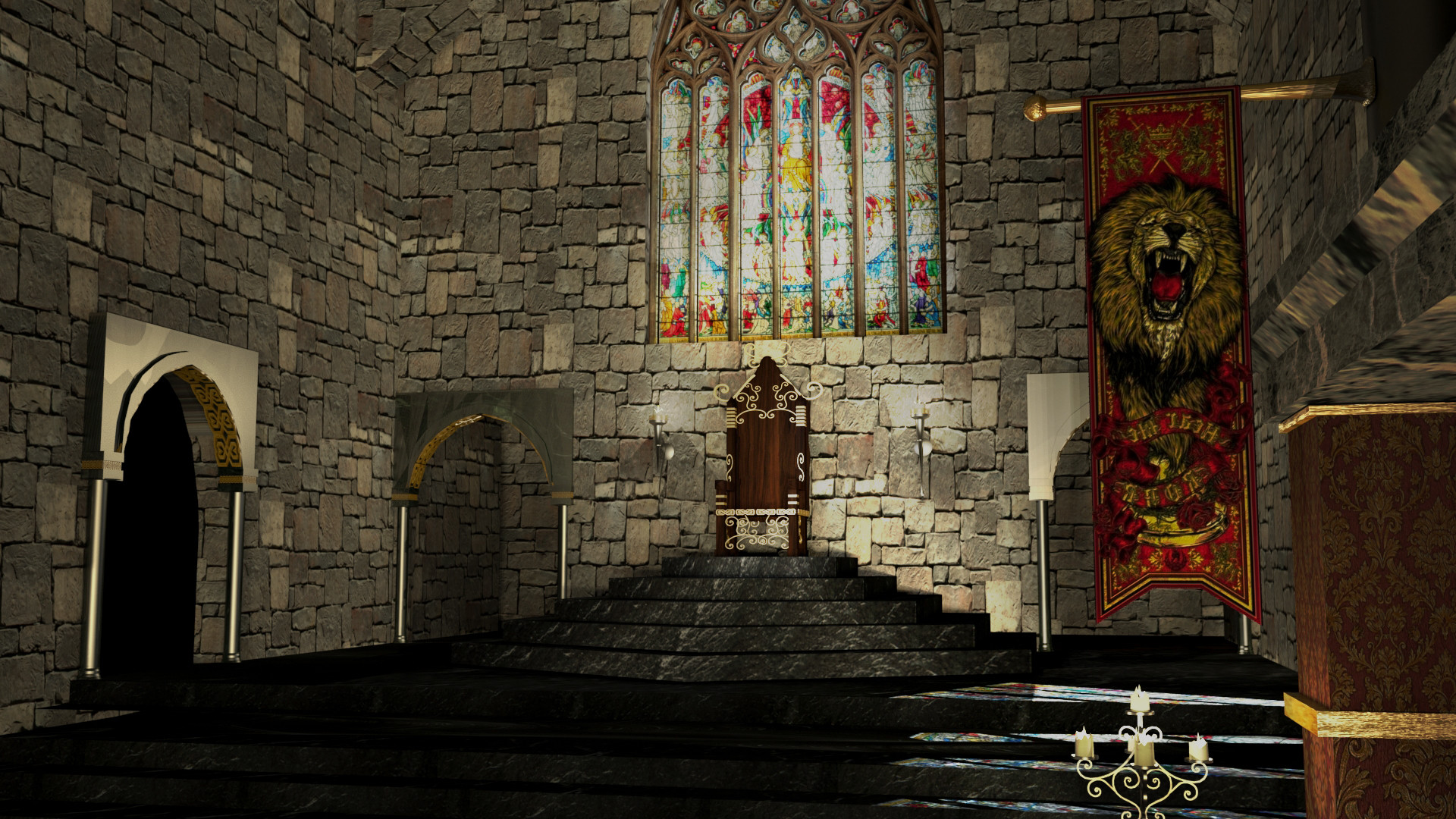 Artstation Throne Room In A Medieval Castle Doriane Borie