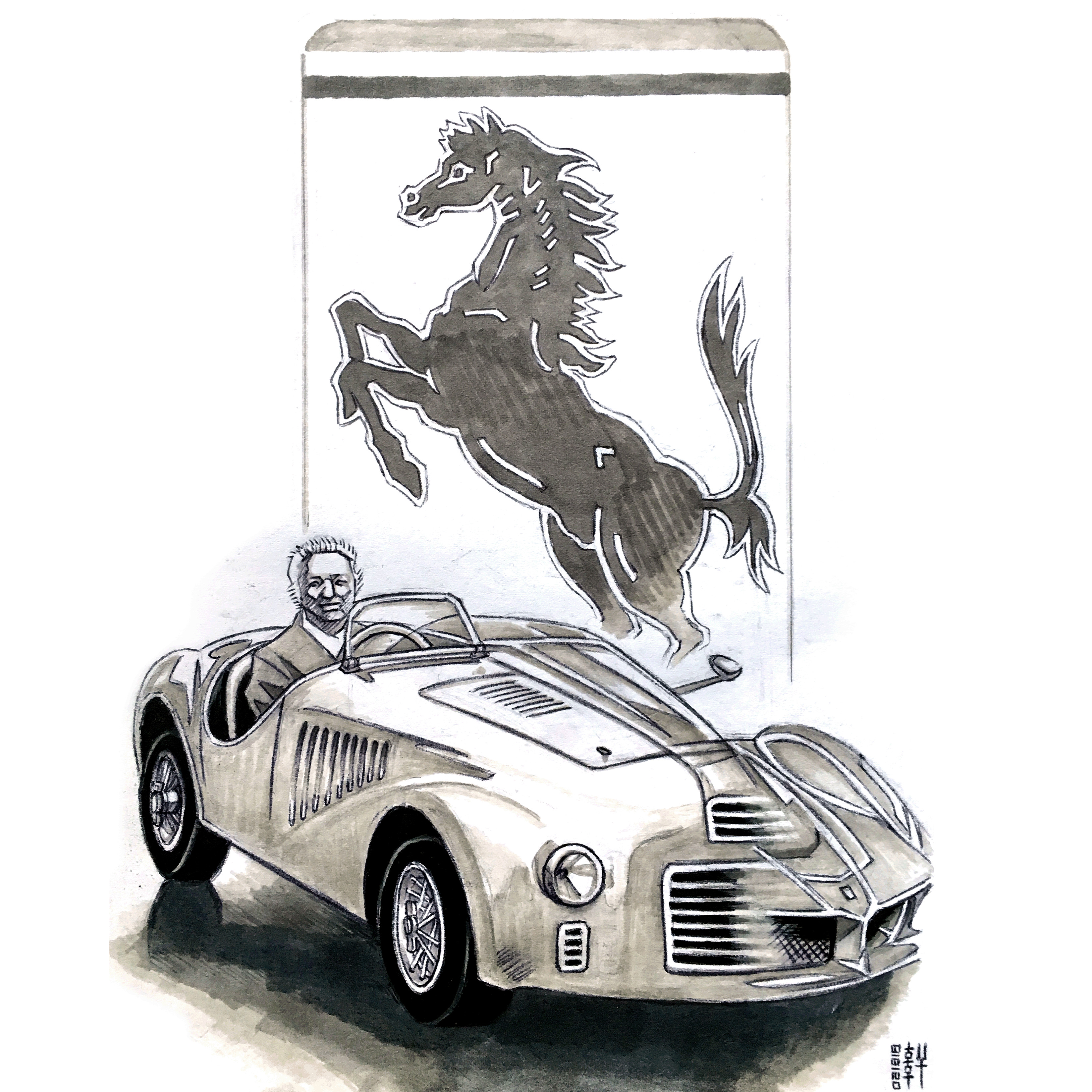 Day #15,151 -  Enzo Ferrari Sketch