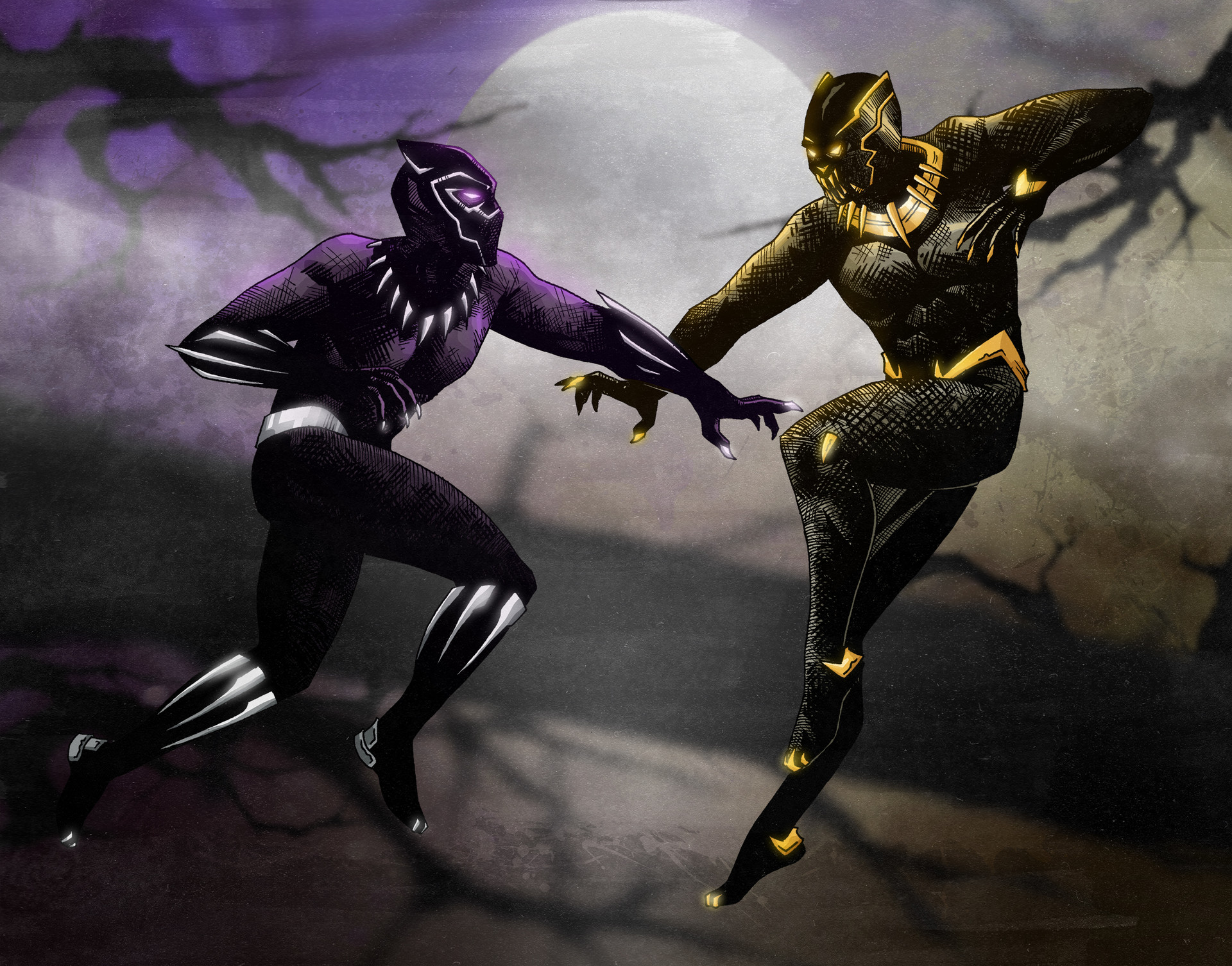 ArtStation Black panther vs Killmonger