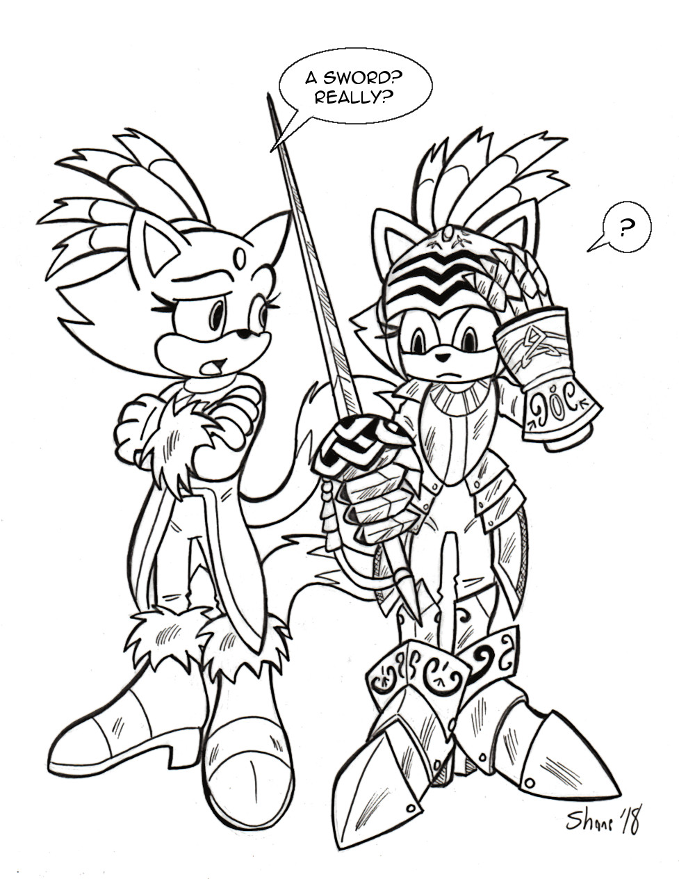 And The Black Knight Sonic Coloring Pages