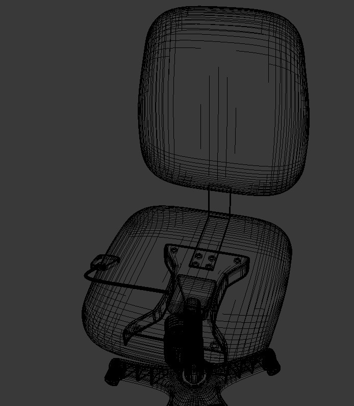 Wireframe view of chair