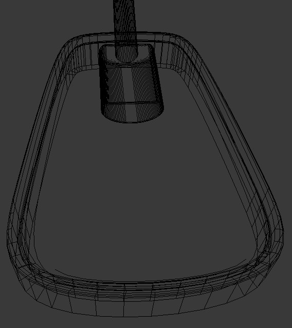 Wireframe view of seat handle