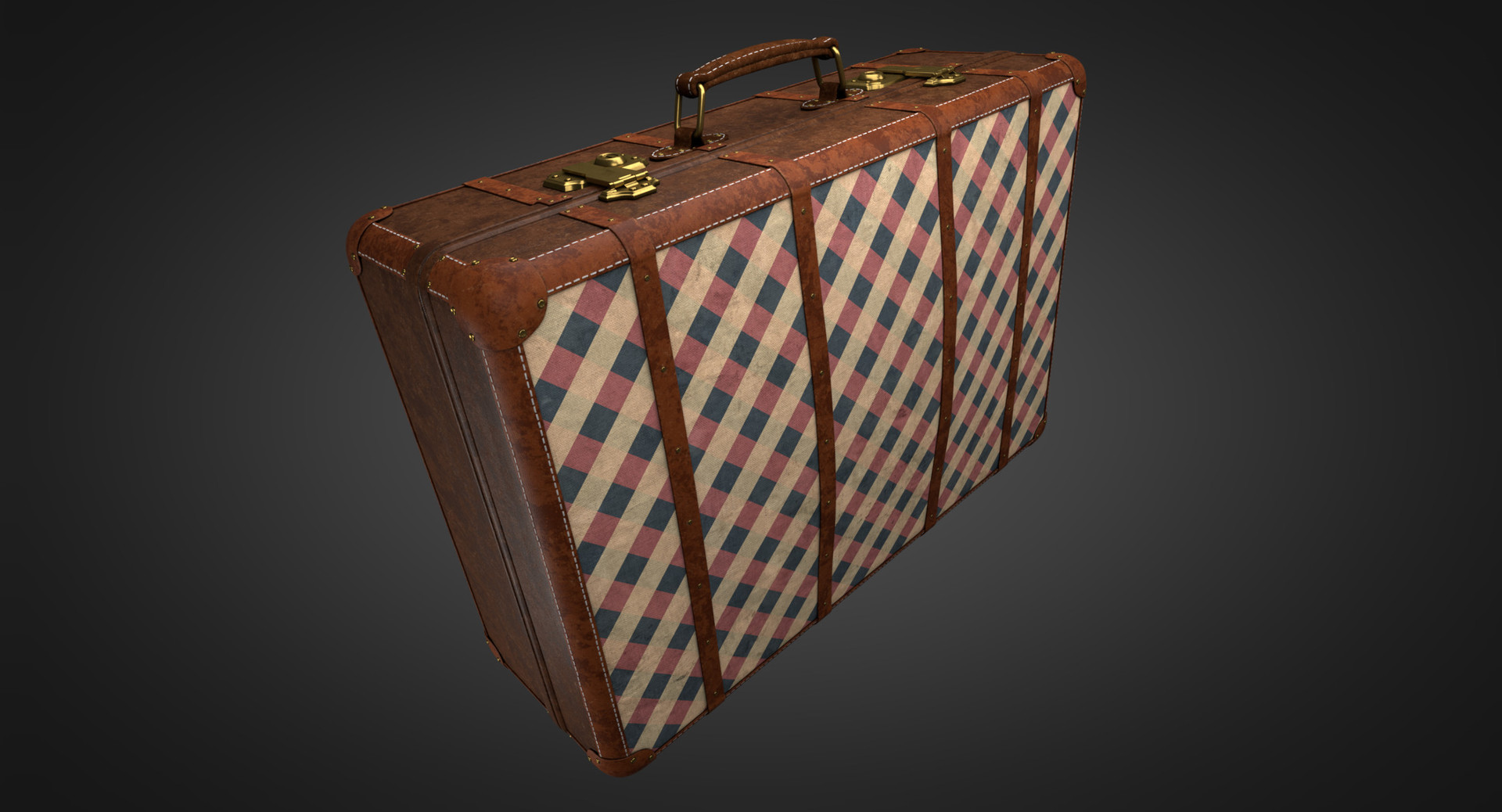 Vintage Suitcase Retro Valise | 3D model