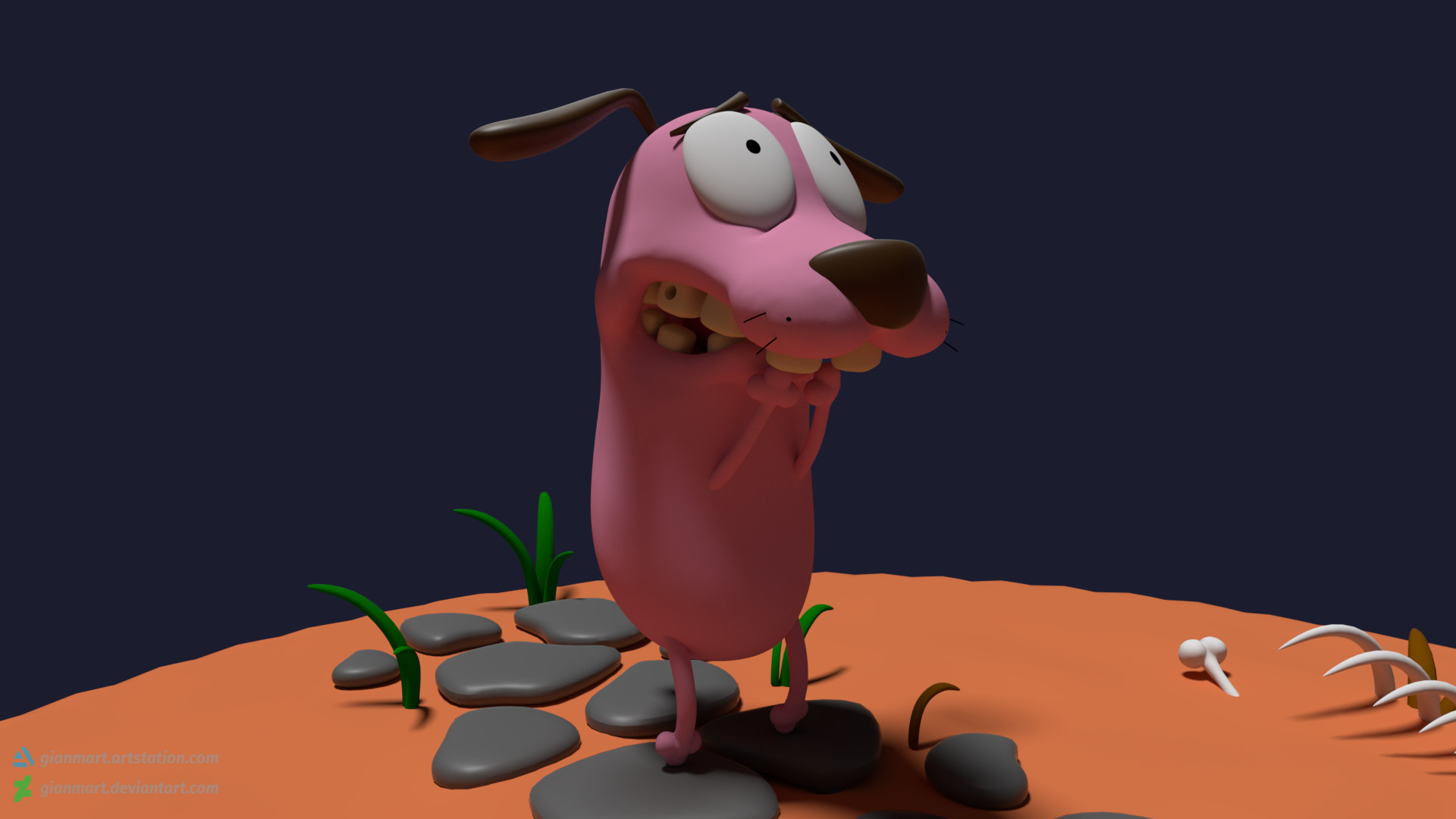 Artstation Courage The Cowardly Dog Gianmarco Cavallaccio