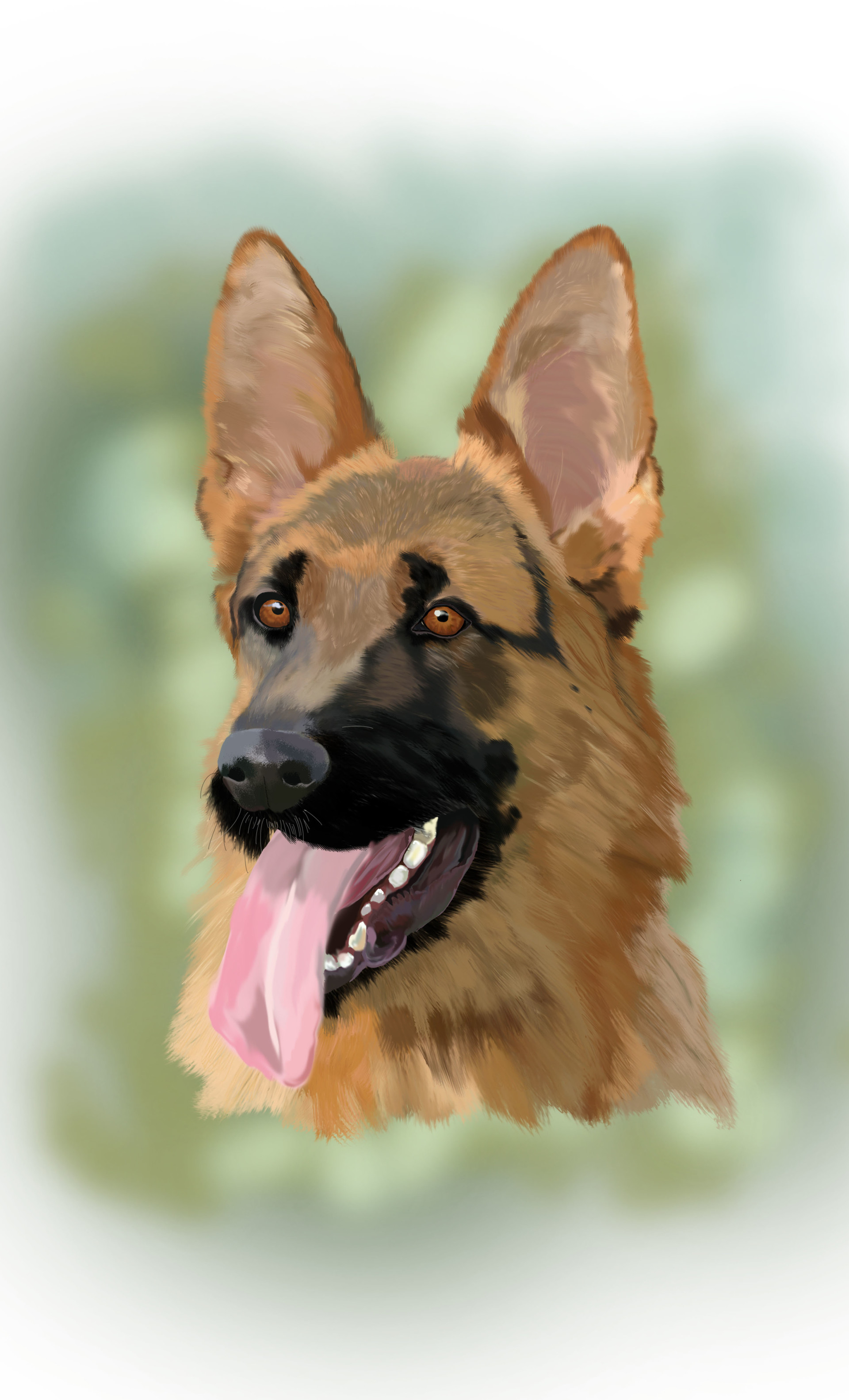Artstation German Shepherd Digital Painting Sophie Davenport