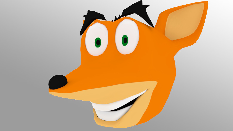 Artstation Crash Bandicoot Head 3d Model Angel Alcober