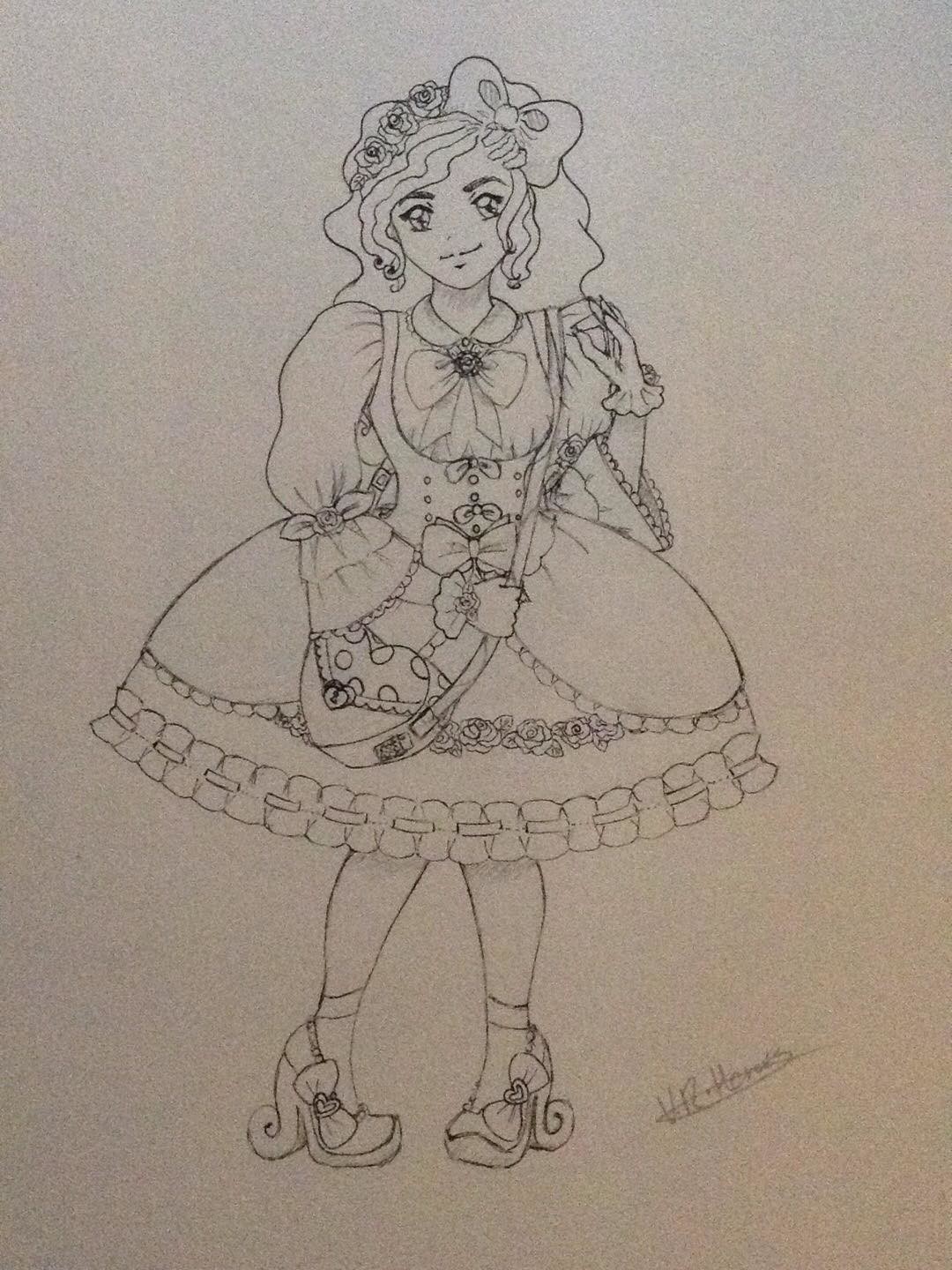 Line art for Sweet Lolita