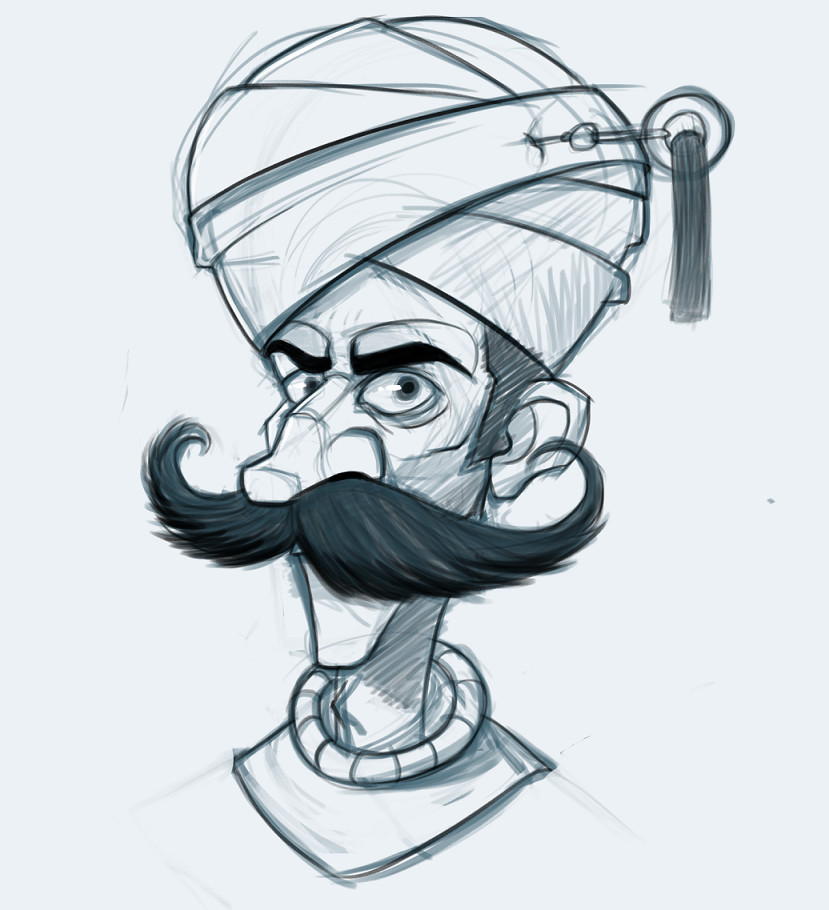 ArtStation - Punjabi man with mustache