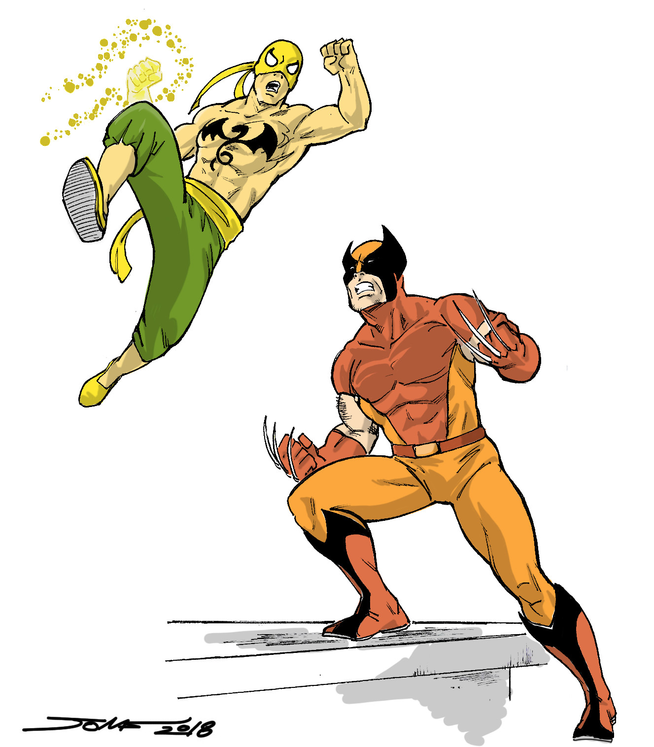 ArtStation Iron Fist vs Wolverine