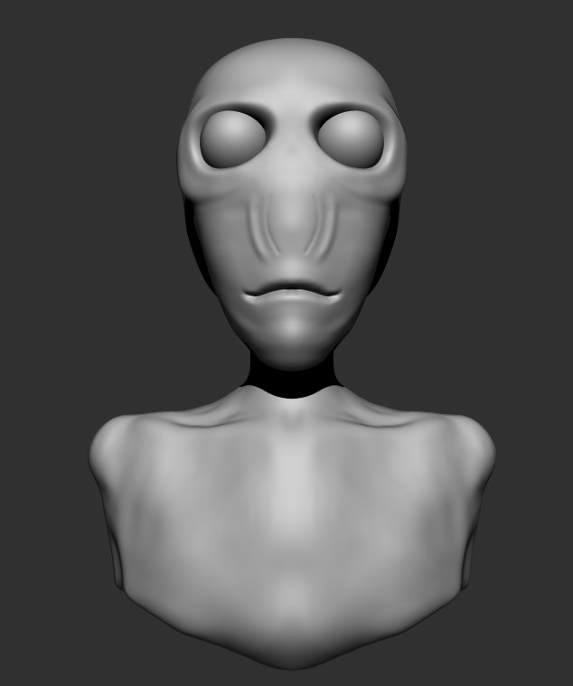 Week 1 Intro Lab, just needed to sculpt something. Went for a fun alien bust.