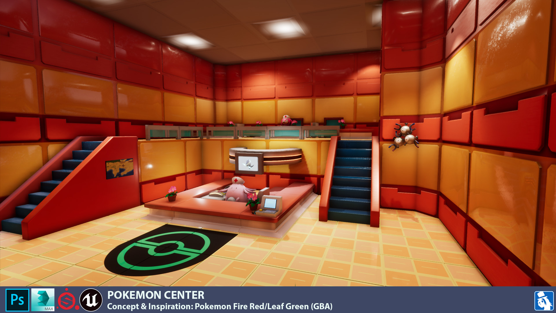 ArtStation - Pokemon Fire Red 3D