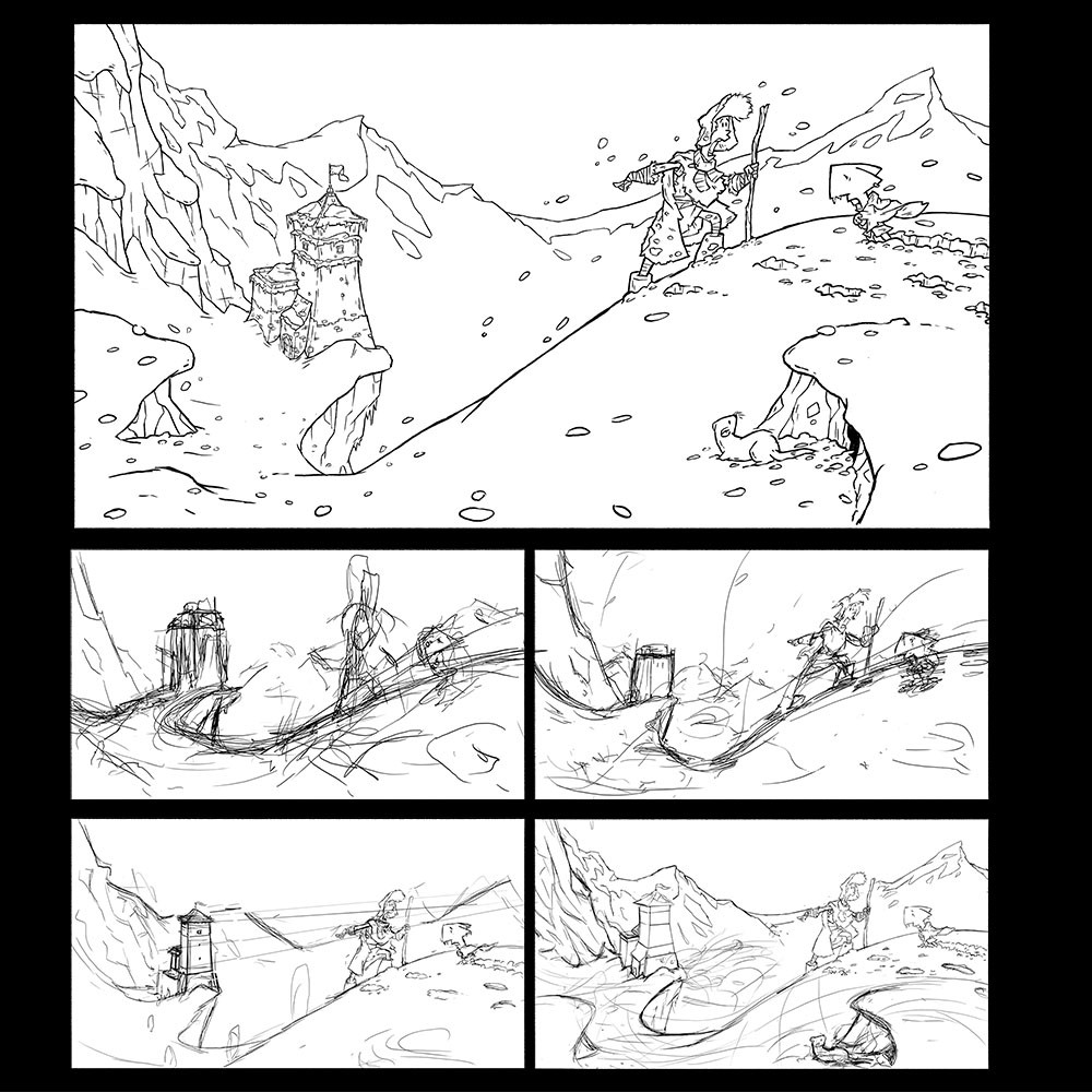 Sketch process and line art