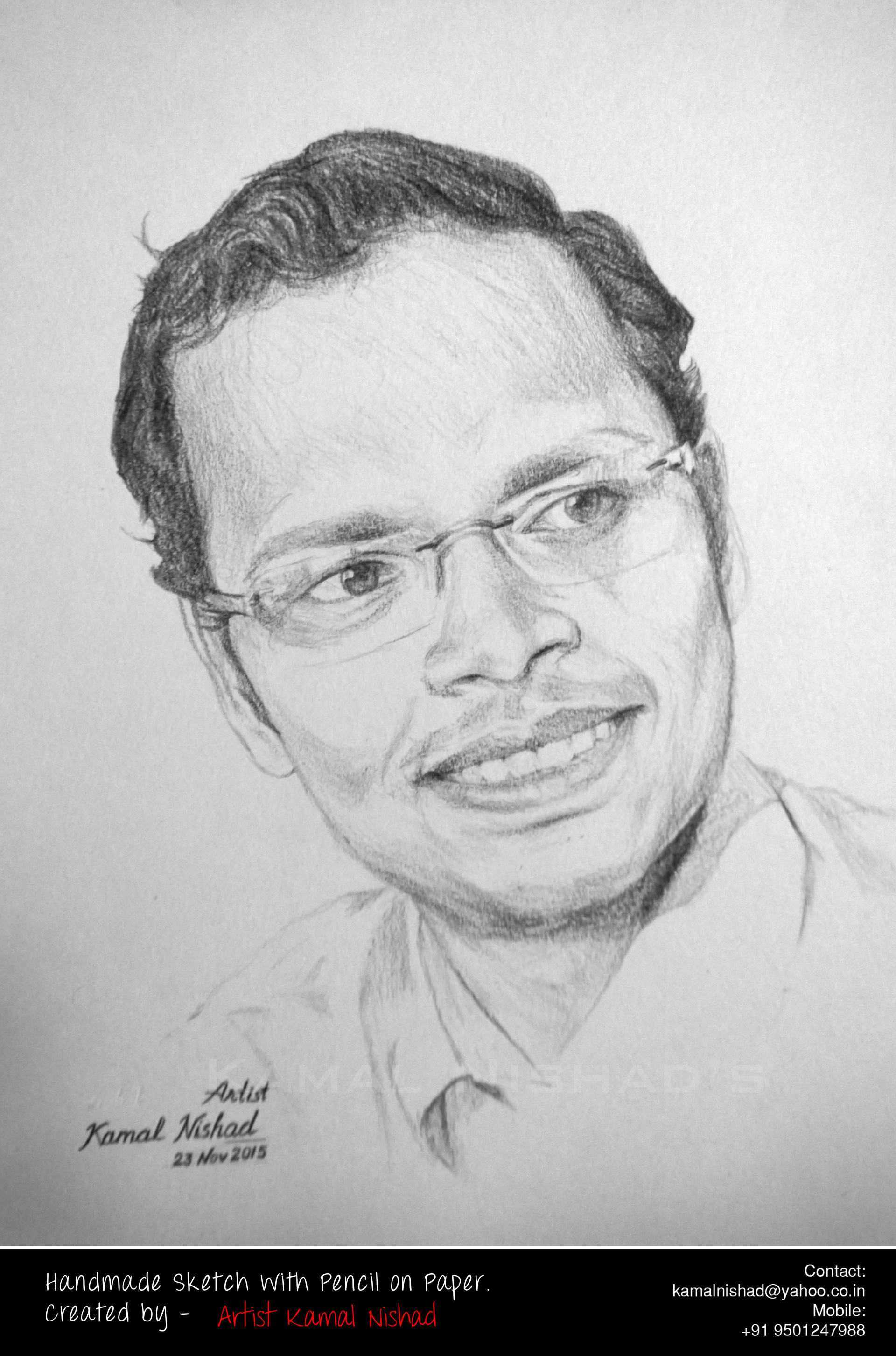 Kamal Nishad Arjun Singh Pencil Charcoal Sketch By