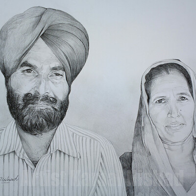 Kamal nishx hand drawn portrait sketch by artist kamal nishx 91 9501247988