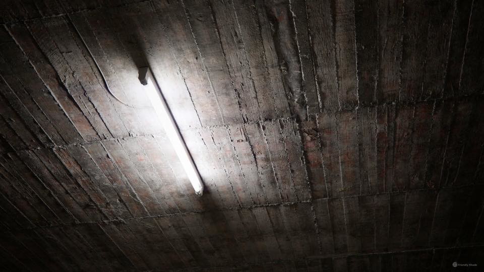 Artstation Fluorescent Lamp And Bare Concrete Ceiling