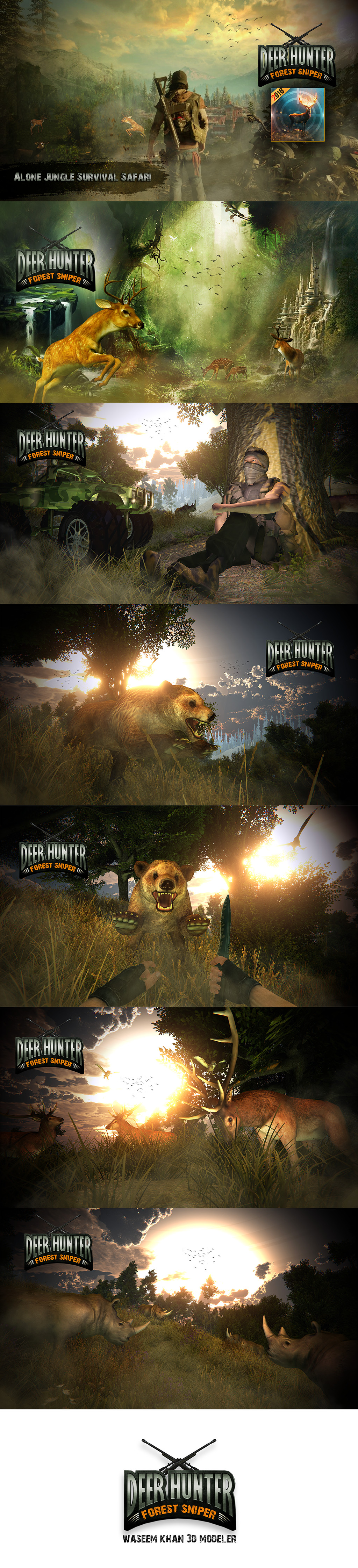 artstation deer hunting forest sniper
