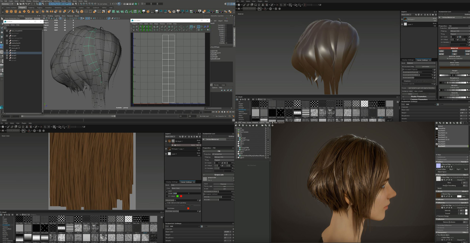 Artstation Substance Hair Texture Tutorial Chang Gon Shin