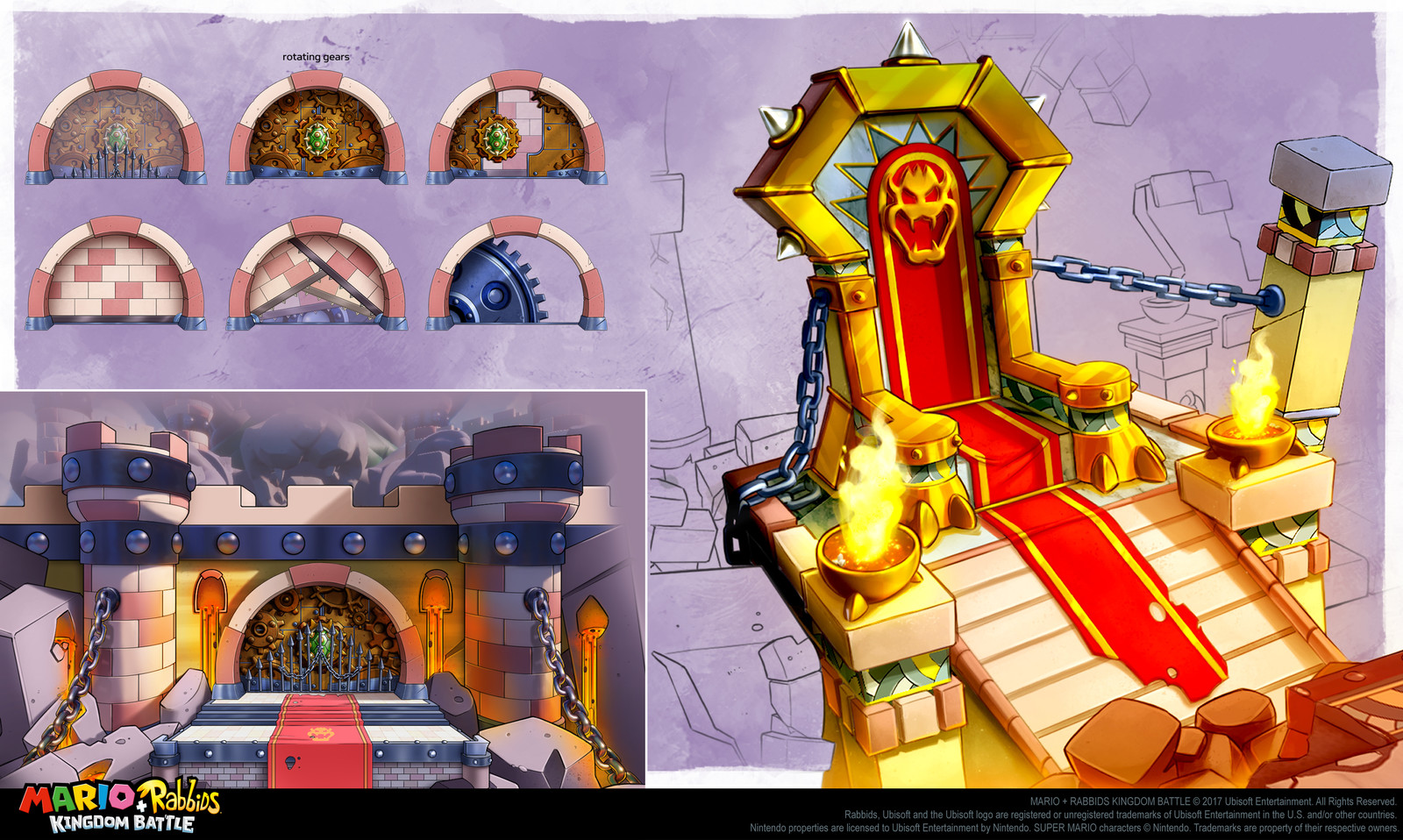 Bowser Castle door and throne 