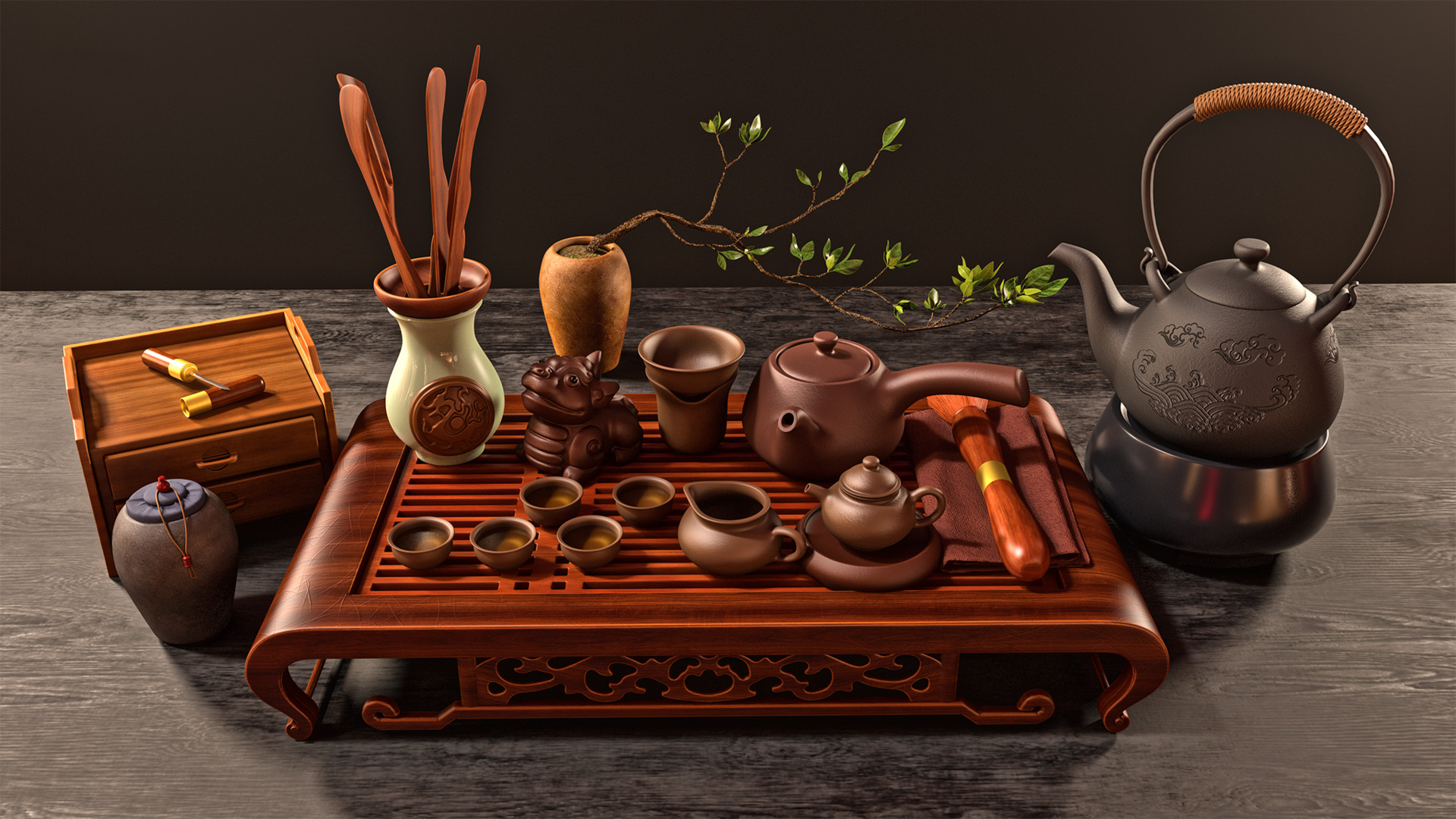 ArtStation Chinese Tea Set (2016)