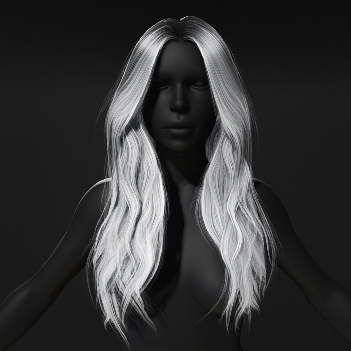 ArtStation - Female Straight Hair card Low-poly