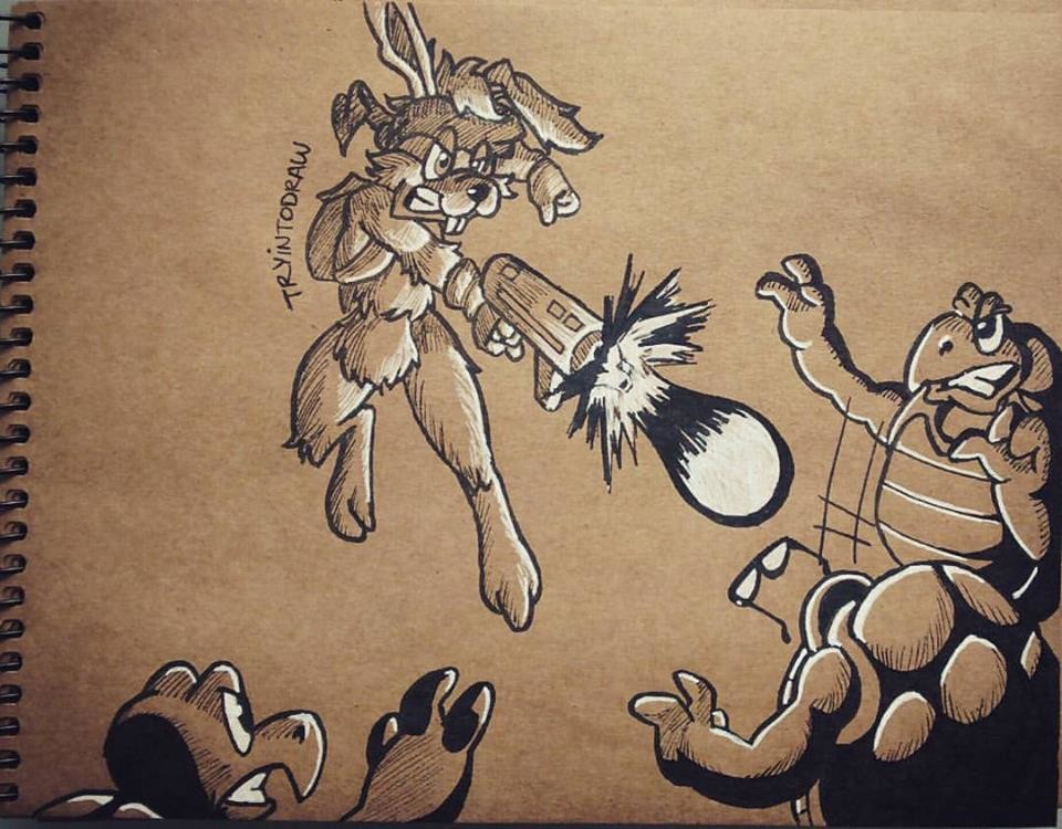 Fanart of Jazz Jack Rabbit from Epic Games