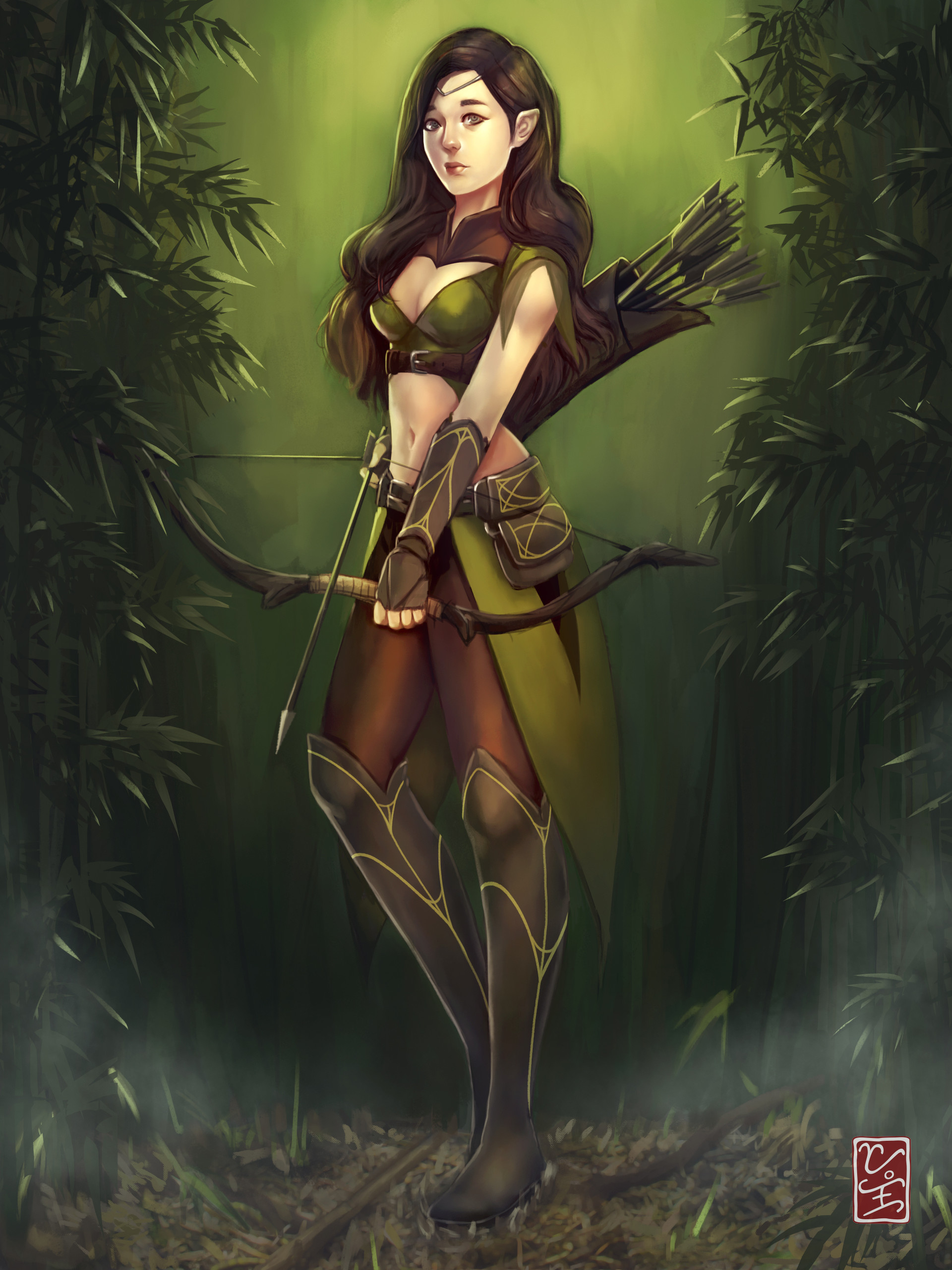 Female Elf Archer Art. 
