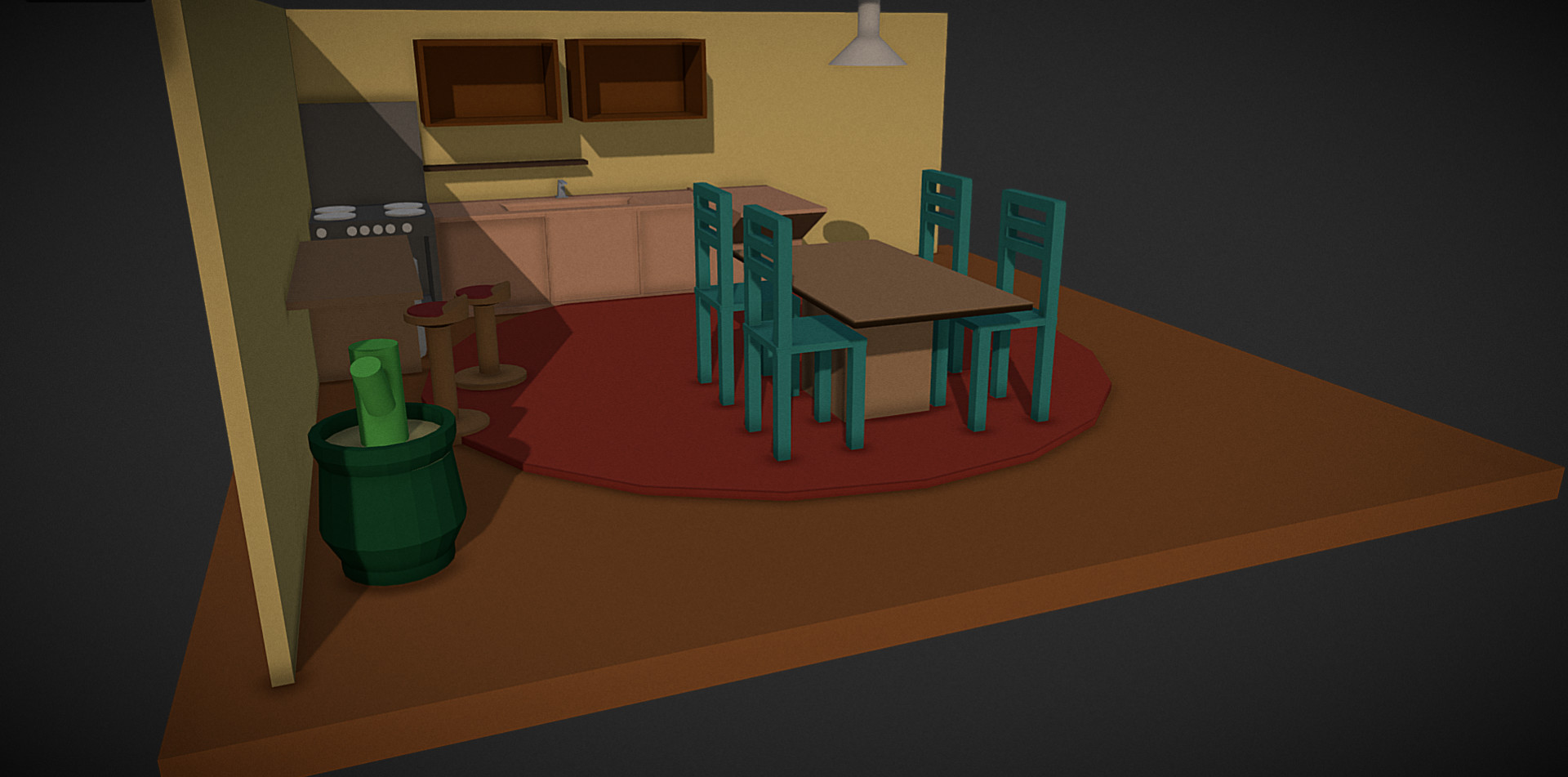 Artstation 3d Kitchen Model Raphael Rodrigues Frei
