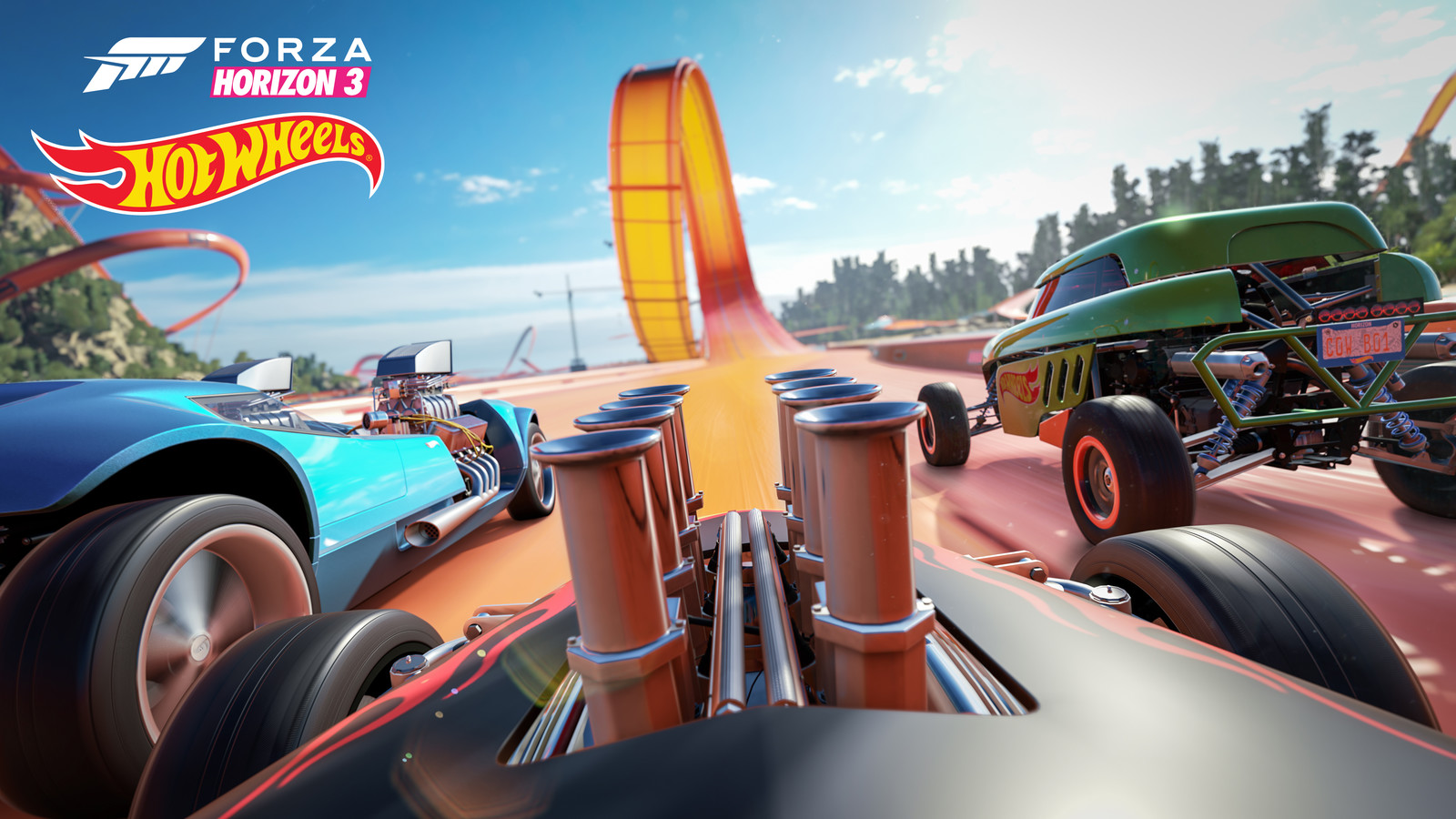 The shiny and translucent vibrant orange plastic material played a huge part in making our track both realistic and visually appealing. Our Technical Artists did wonders here!