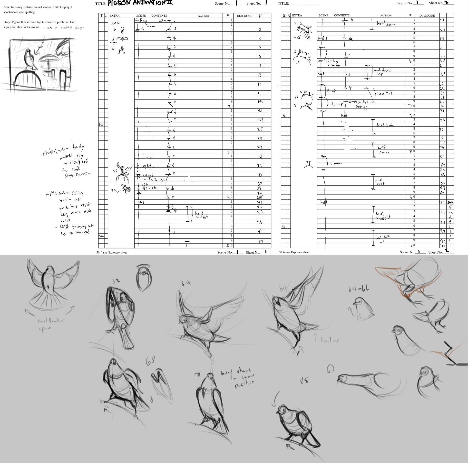 Artstation Pigeon Studies Animation And Sketches Andrei Llacuna