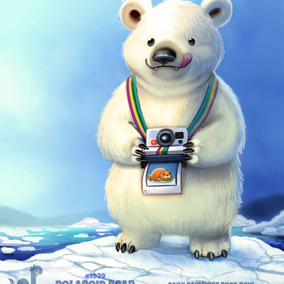 Piper thibodeau daily paint 1929 polaroid bear by cryptid creations dc4te94