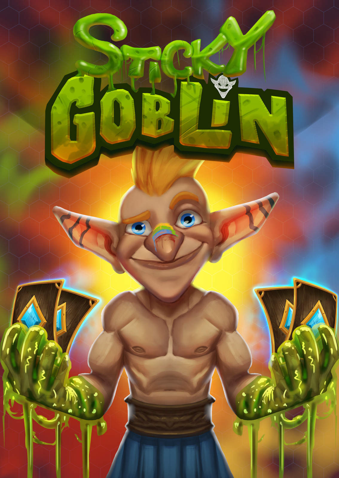 Sticky Goblin logo and art of front of box