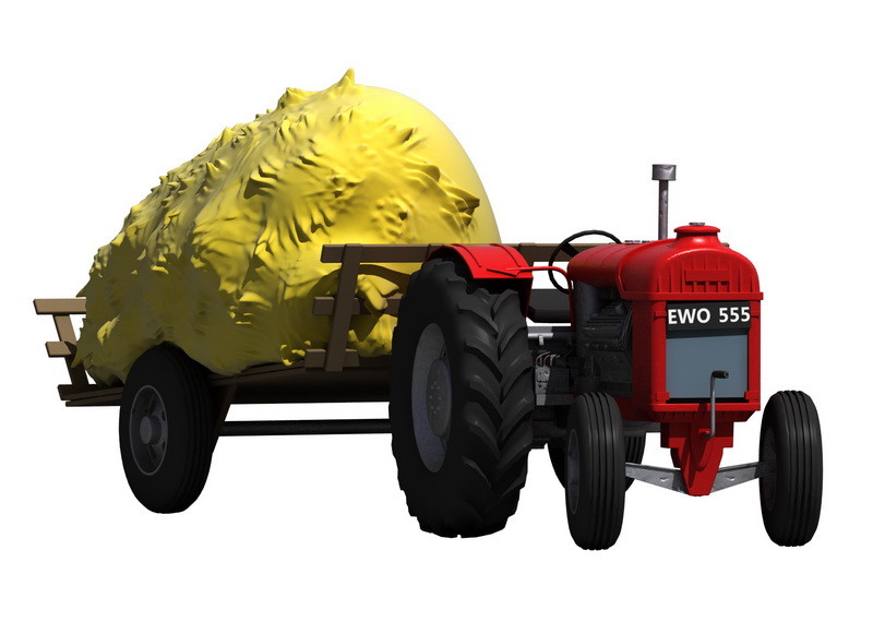 3DSMax/ VRay rendered tractor (saves on perspective drawing)