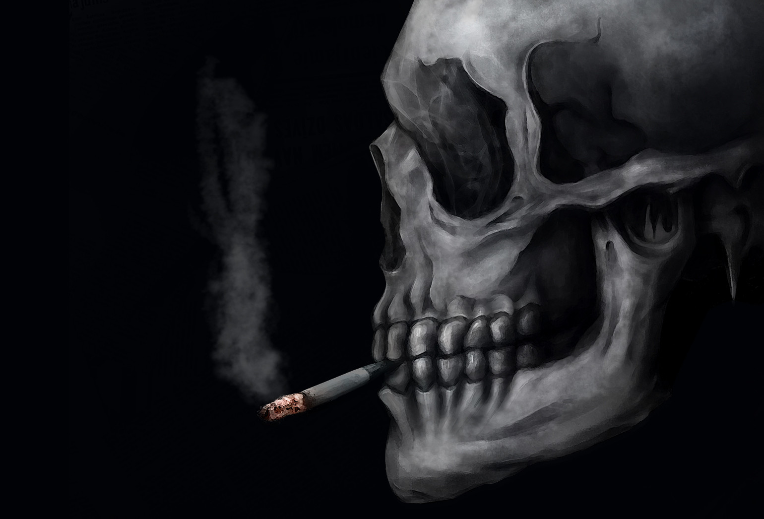 Premium Photo  A skull with smoke and smoke on it
