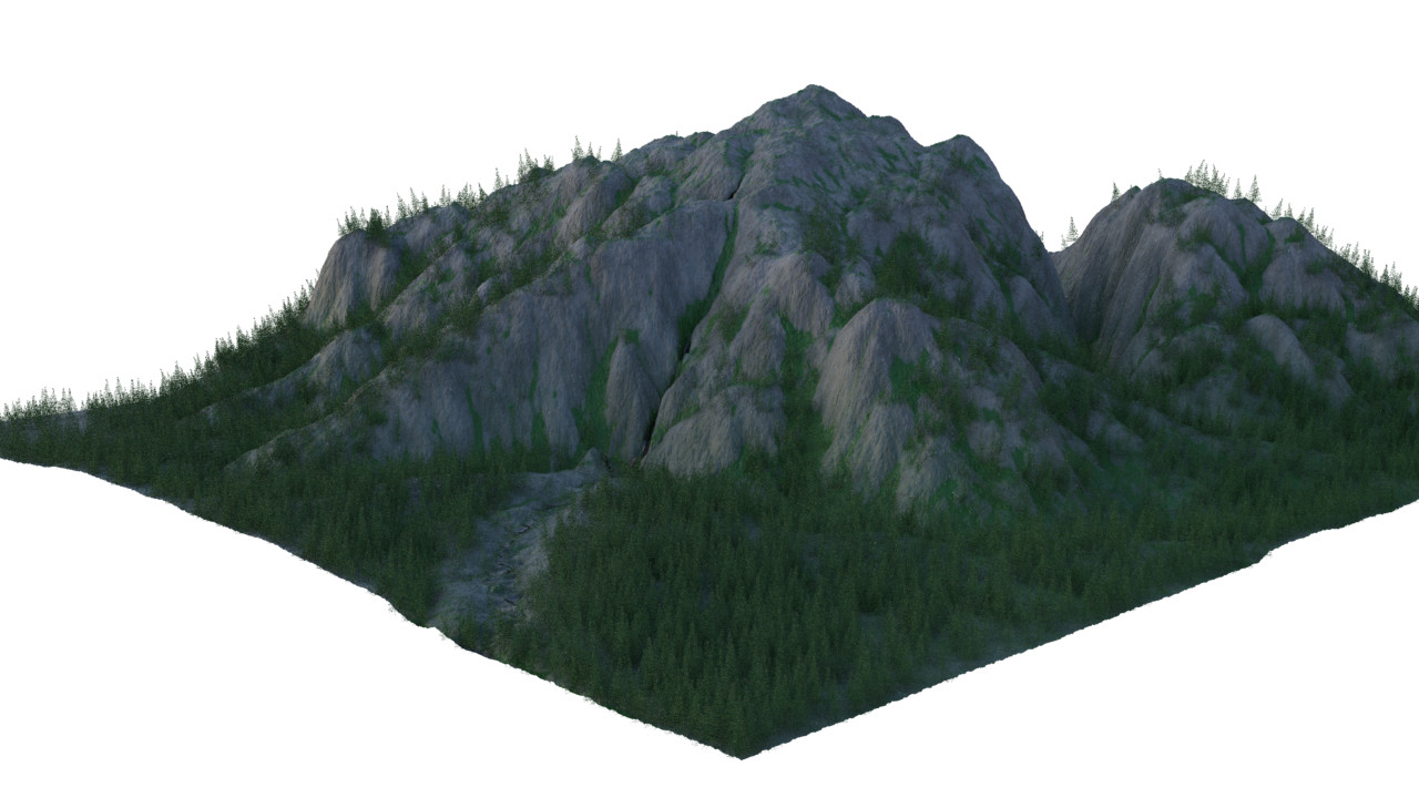 Increased the tree size to make the scale fit more with the terrain.
