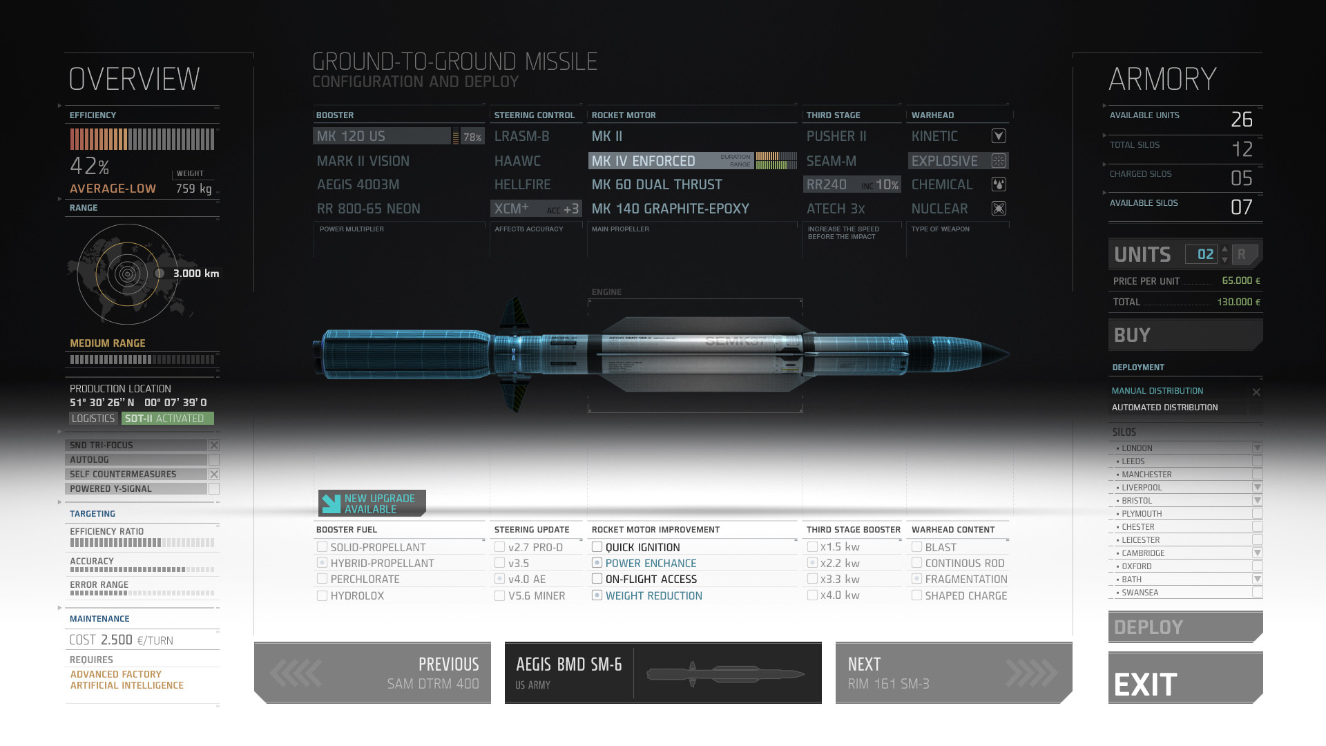 ArtStation - Missile configuration UI