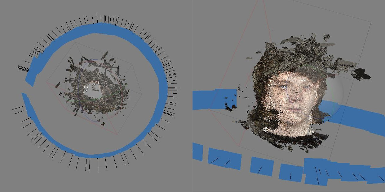 Reconstructed dense point cloud in Photoscan