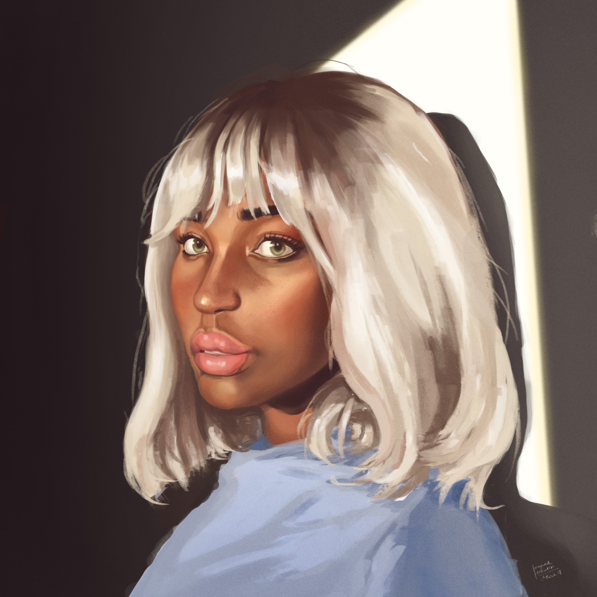 Inosha Dhingra Study Silver Haired Girl