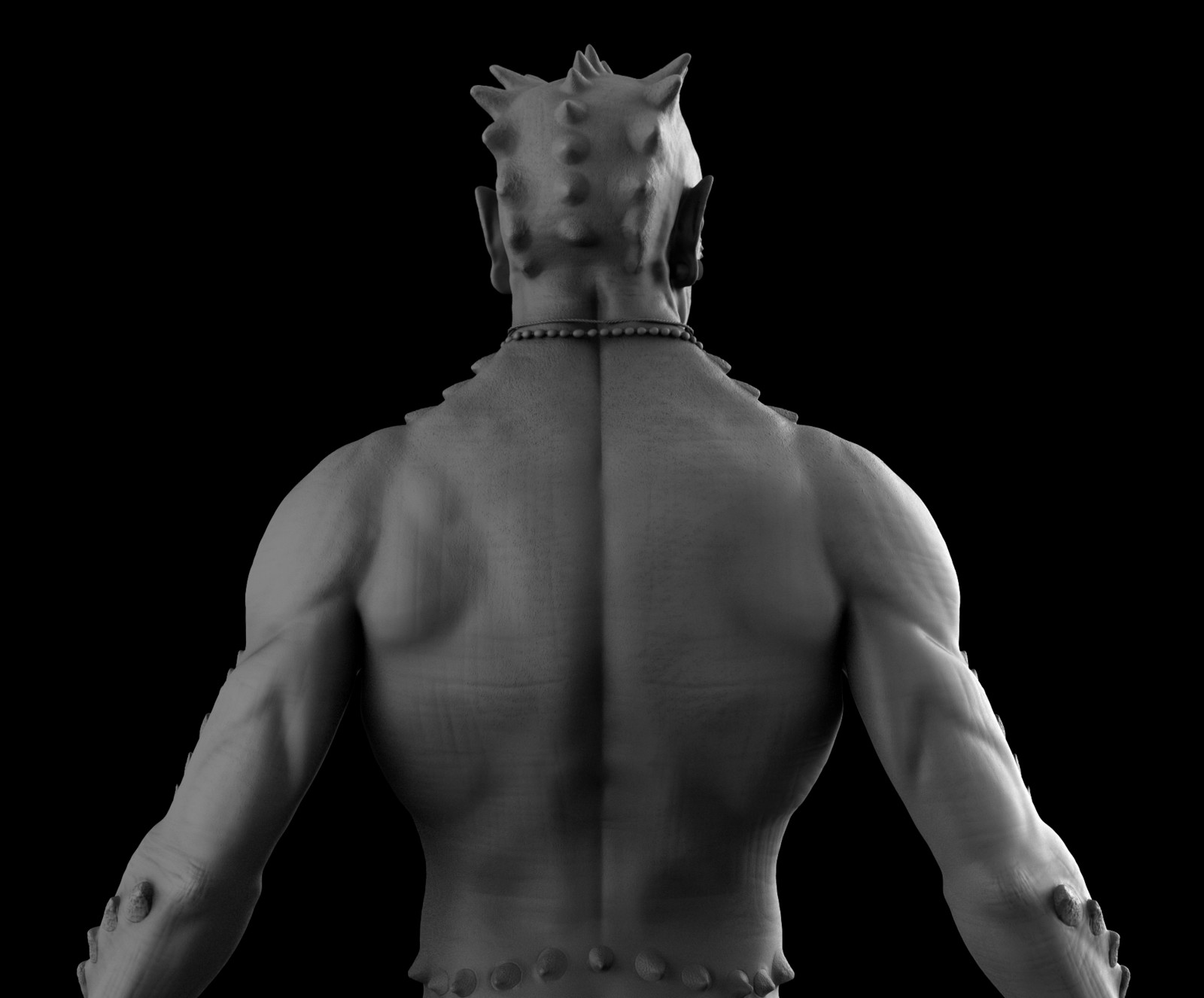 Clay, back view