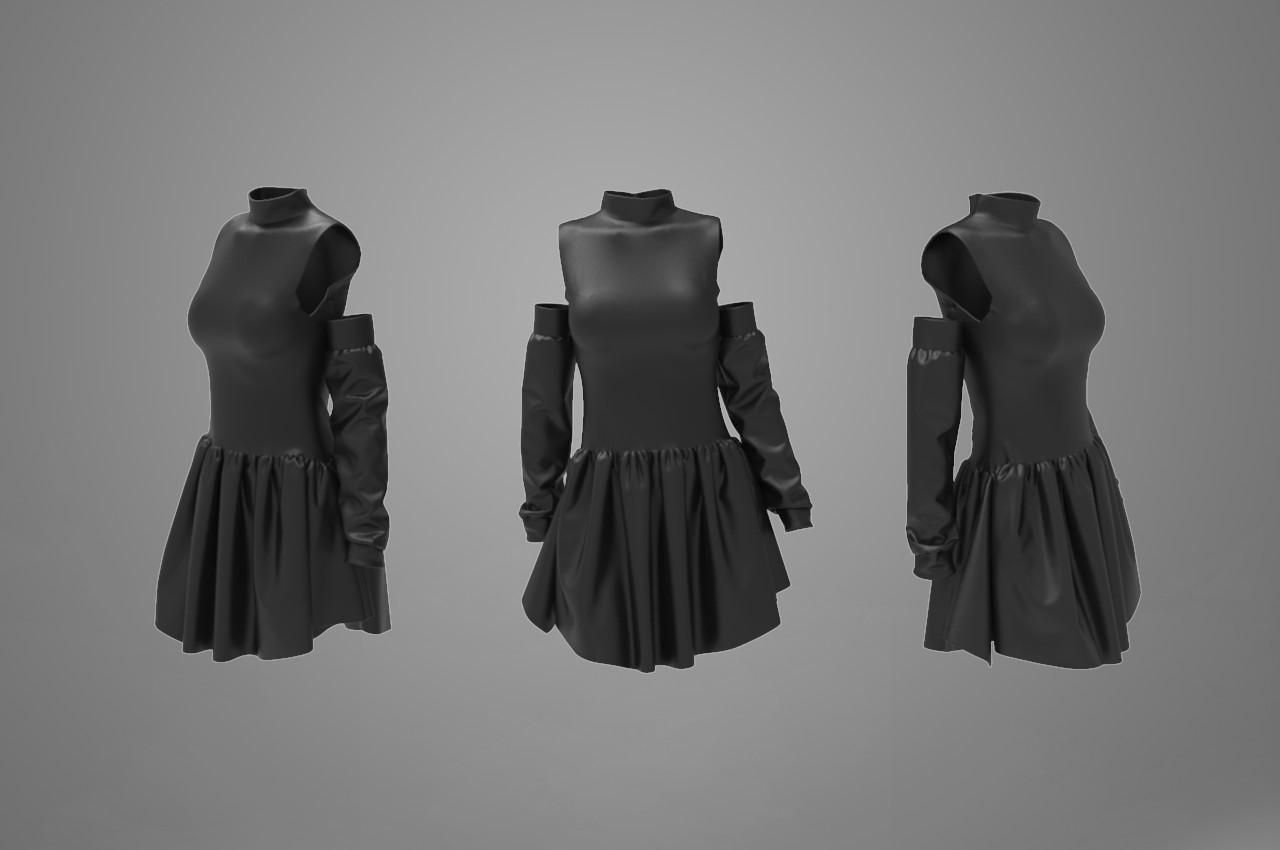 ArtStation Marvelous Designer Eve Dress from Black Cat